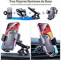 Vista 2 de Romuto Soporte de teléfono para tu coche Soporte de teléfono con súper succión: soporte de teléfono celular para accesorios de automóvil