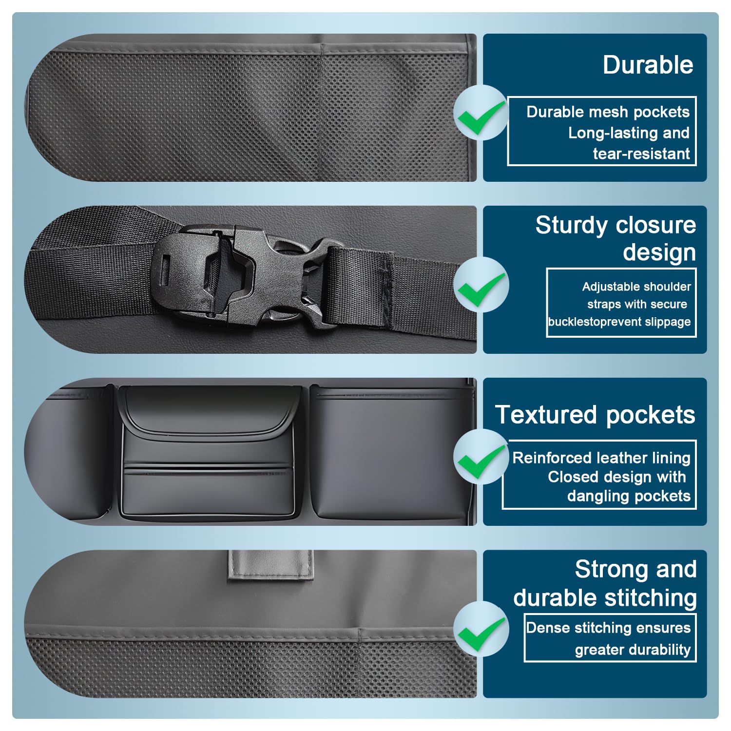 Organizer per seggiolino Auto, per Ford Grand V408/Tourneo Courier B460/Tourneo Custom V362 Organizer per Bambini, Multifunzione, con Tavolo Pieghevole e Diverse Tasche