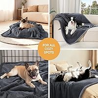 Vista 46 de Cobija impermeable para mascotas, a prueba de líquidos y orina, para sofá, cama, sillón, reversible, vellón, forro polar, protector de muebles