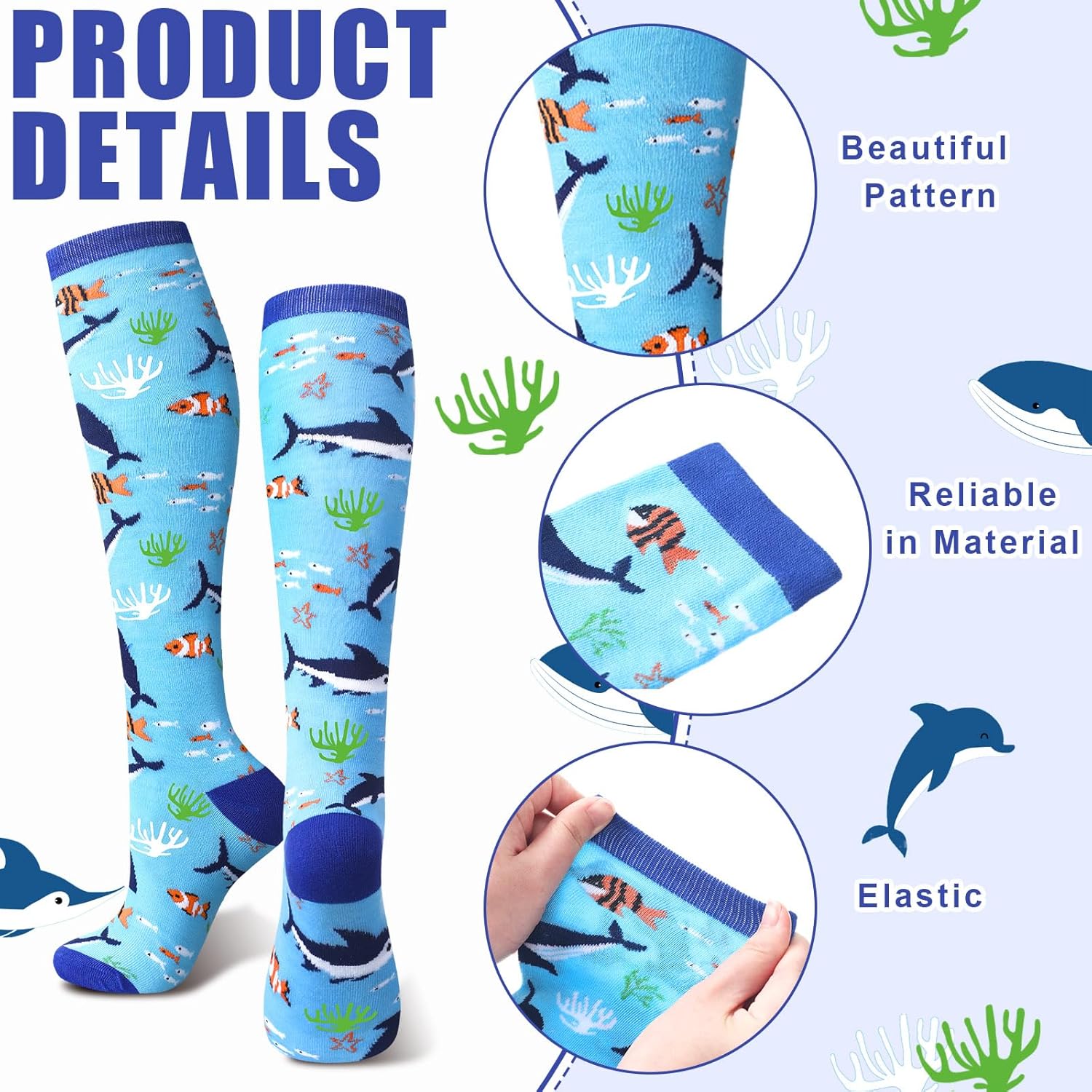 Zoooyawn 6 Pairs Over The Calf Kids Soccer Football Socks, Baseball Socks for Youth Boys Girls for Team Sports Athletic - Image 4