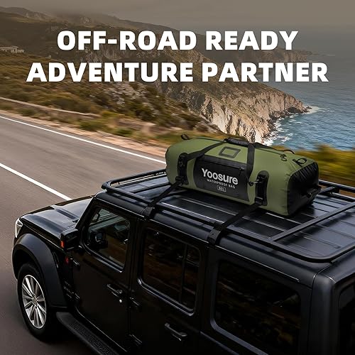 Miniatura 6 de Bolsa de lona impermeable de 80 L, mochila seca para motocicleta, bolsas impermeables con cremallera y almohadilla espaciadora para kayak, rafting,