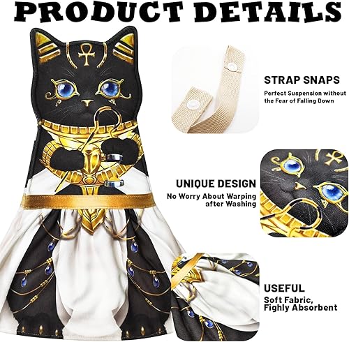 Miniatura 6 de Toallas de mano de gato para niños, toallas de gato para baño y cocina, toalla de decoración de gatos para niños, regalos de gatos para niñoscuentos