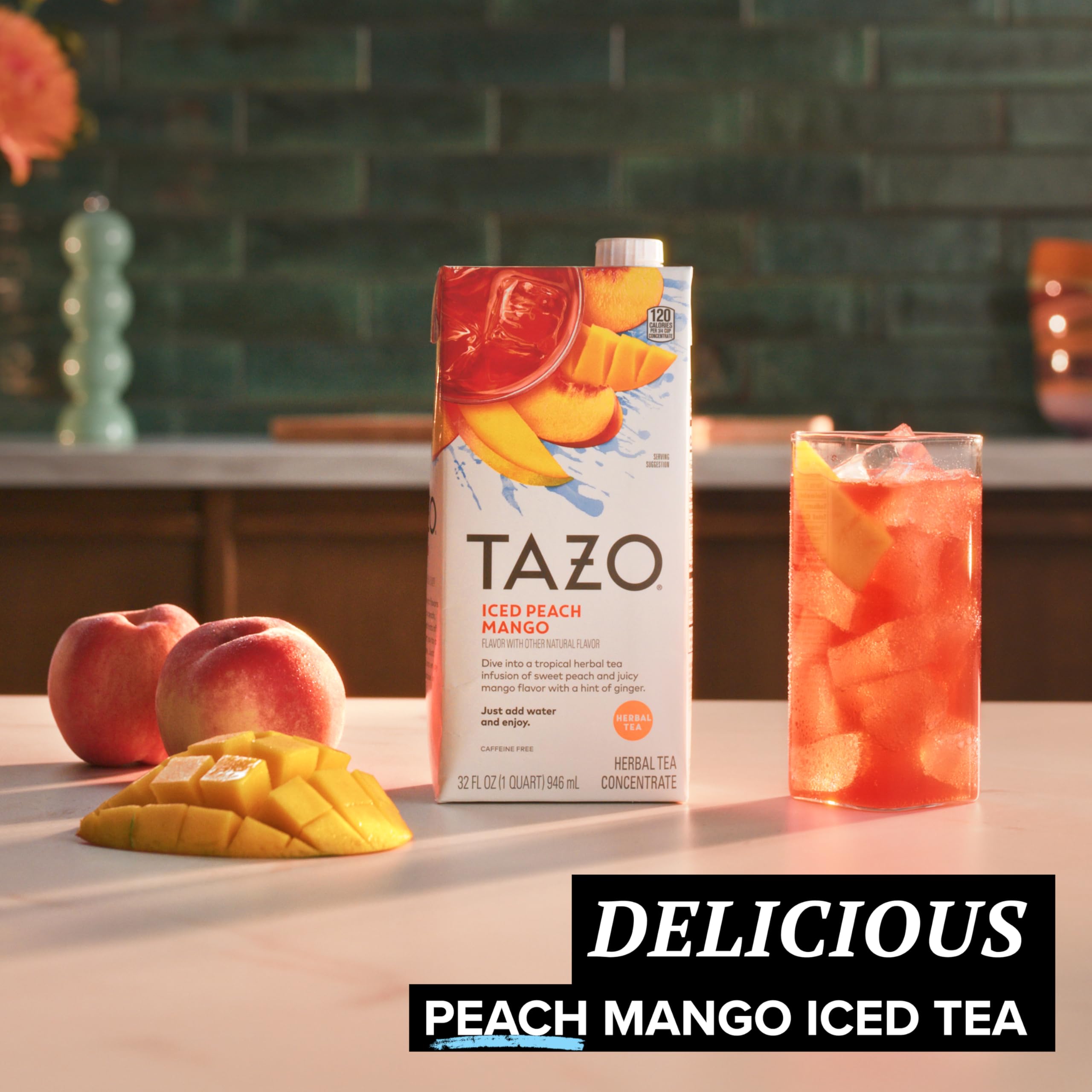 Amazon.com: TAZO Iced Peach Mango Herbal Tea Concentrate, Caffeine