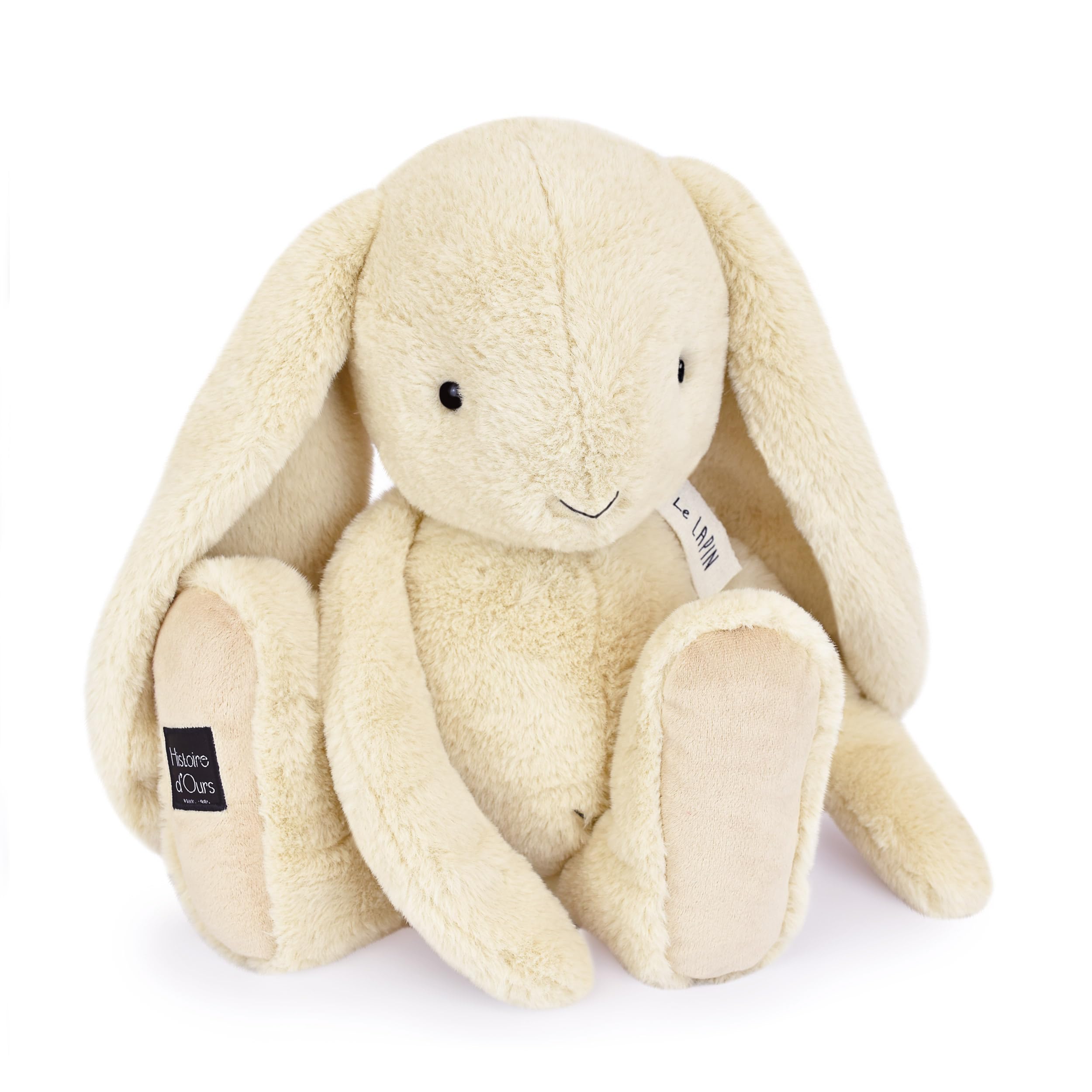 Histoire d'Orso – Grande peluche coniglio vaniglia – Collezione The LAPIN – Dimensione 50 cm – Molto morbido – orecchie lunghe da accarezzare, abbracci infiniti, idea regalo per bambini e peluche per