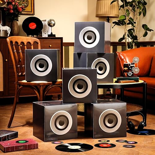 Miniatura 6 de 6 cajas de recuerdos de fiesta de los años 90 y 80 de 11.8 x 11.8 x 11.8 pulgadas, decoración de mesa Boombox, decoración de fiesta retro, regalo de