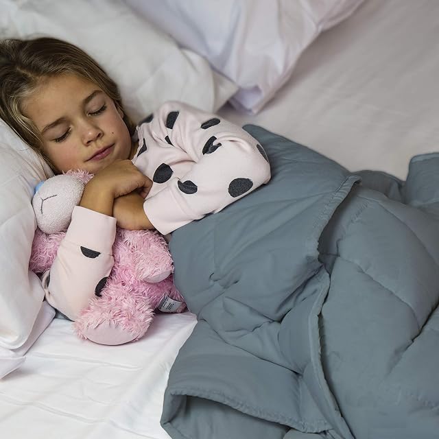 Rest Easy Grey Weighted Blanket For Children & Adults | Heavy Blanket for Sleep, Stress Relief, Anxiety Relief & Sensory Calming Blanket For Great Sleep | 100% Super Soft Cotton Material