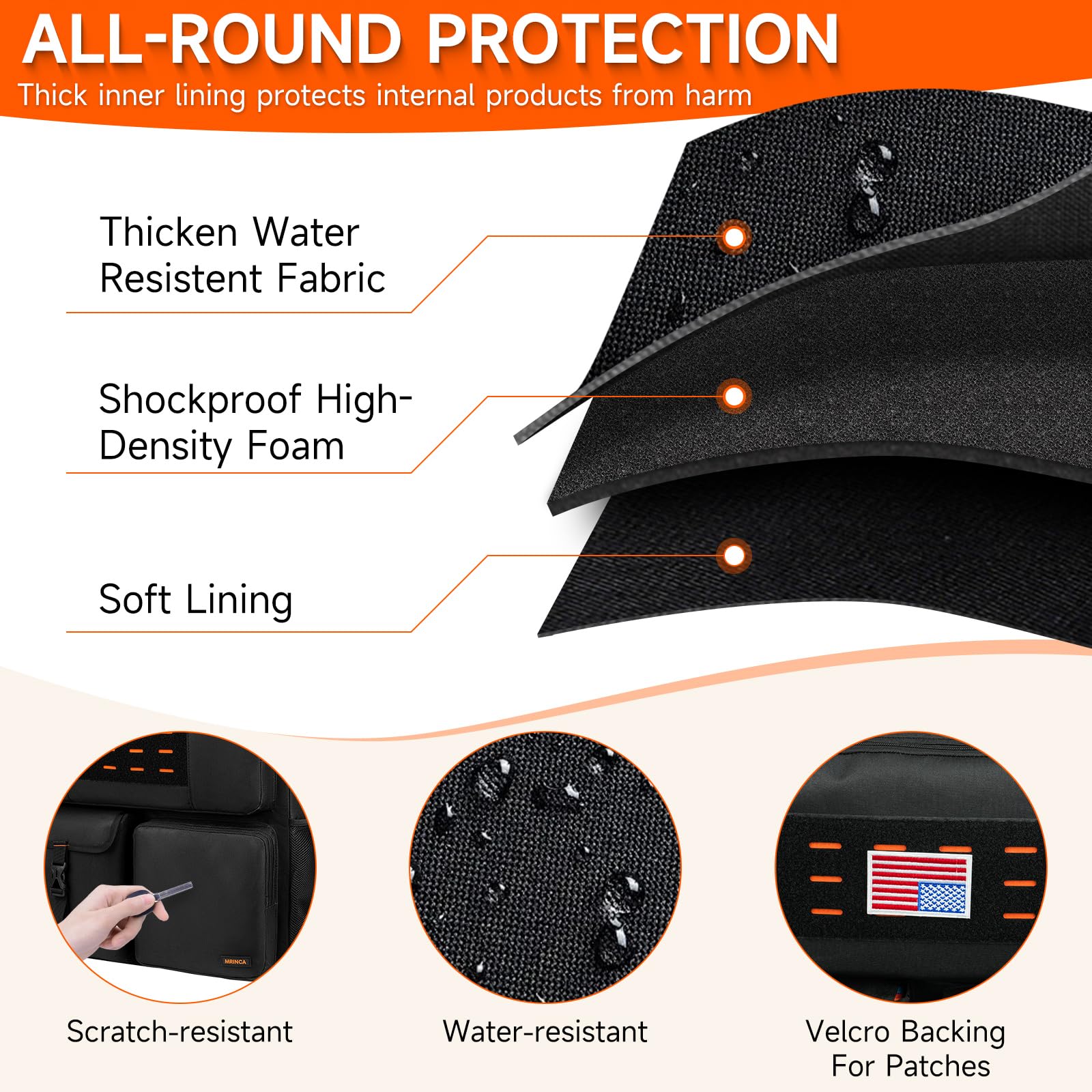Mochila de viaje para PC para computadora de escritorio ATX Mid-Tower, funda de transporte portátil para PC con bolsillos para teclado, mouse, cables y accesorios, correas acolchadas ajustables 5