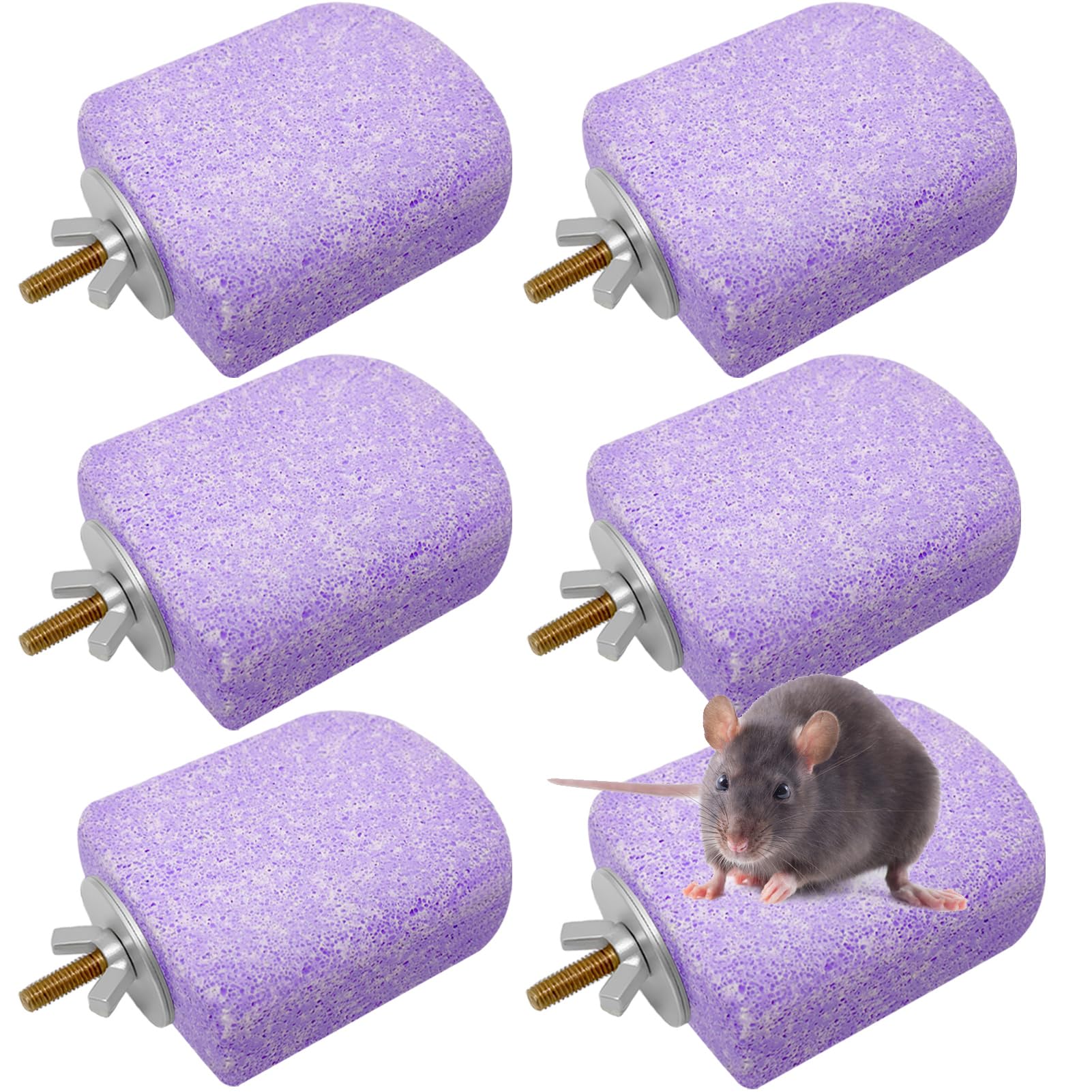 Niwaes Lava Ledges for Rats 6 Pack Hamster Climbing Ledge Platform Pumice Ledge Shelf Pet Chewing Grinding Toys Small Animals Cage Accessories for Mouse Guinea Pig Gerbil Purple — image 1
