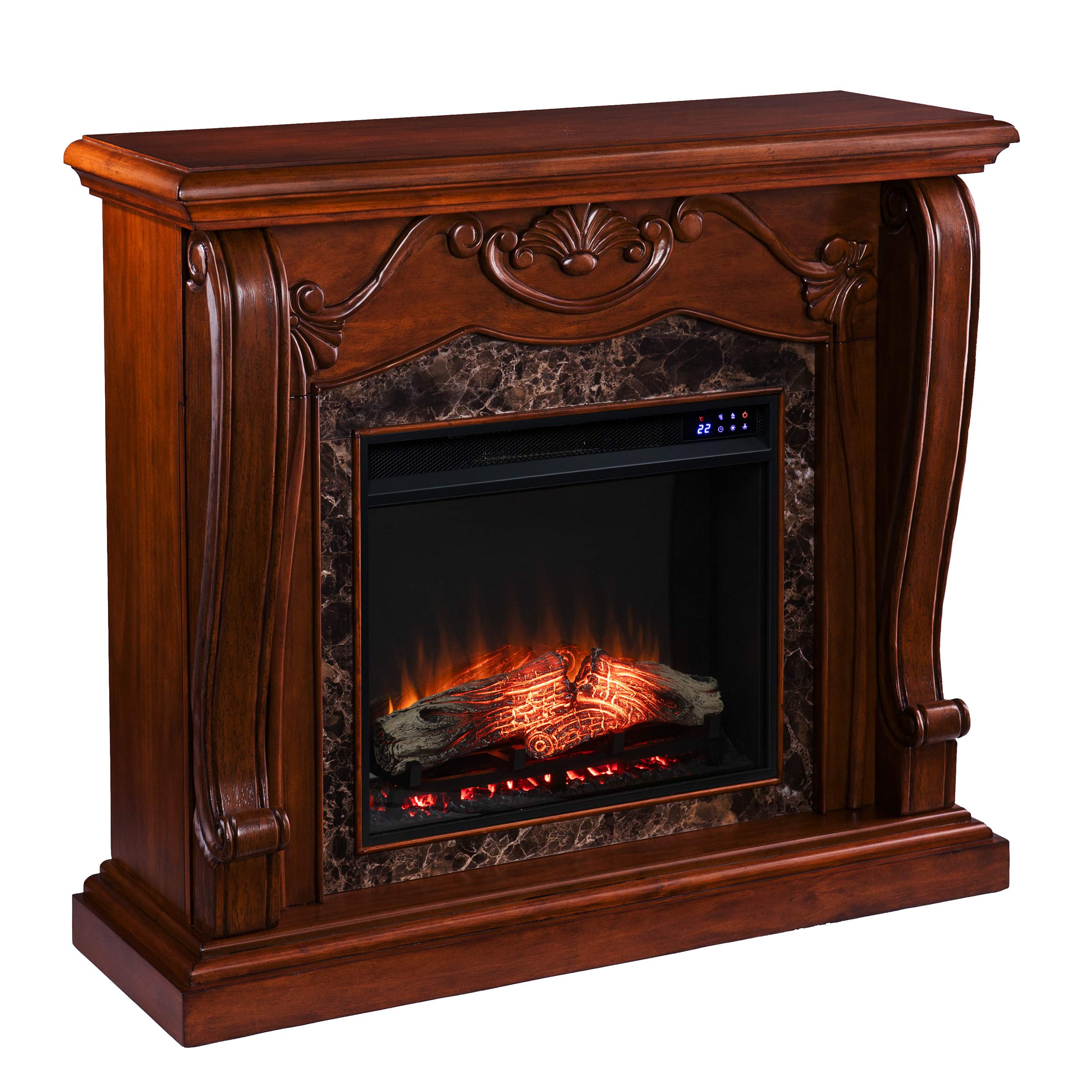 Amazon.com: SEI Furniture Cardona Carved Wood & Faux Marble Electric
