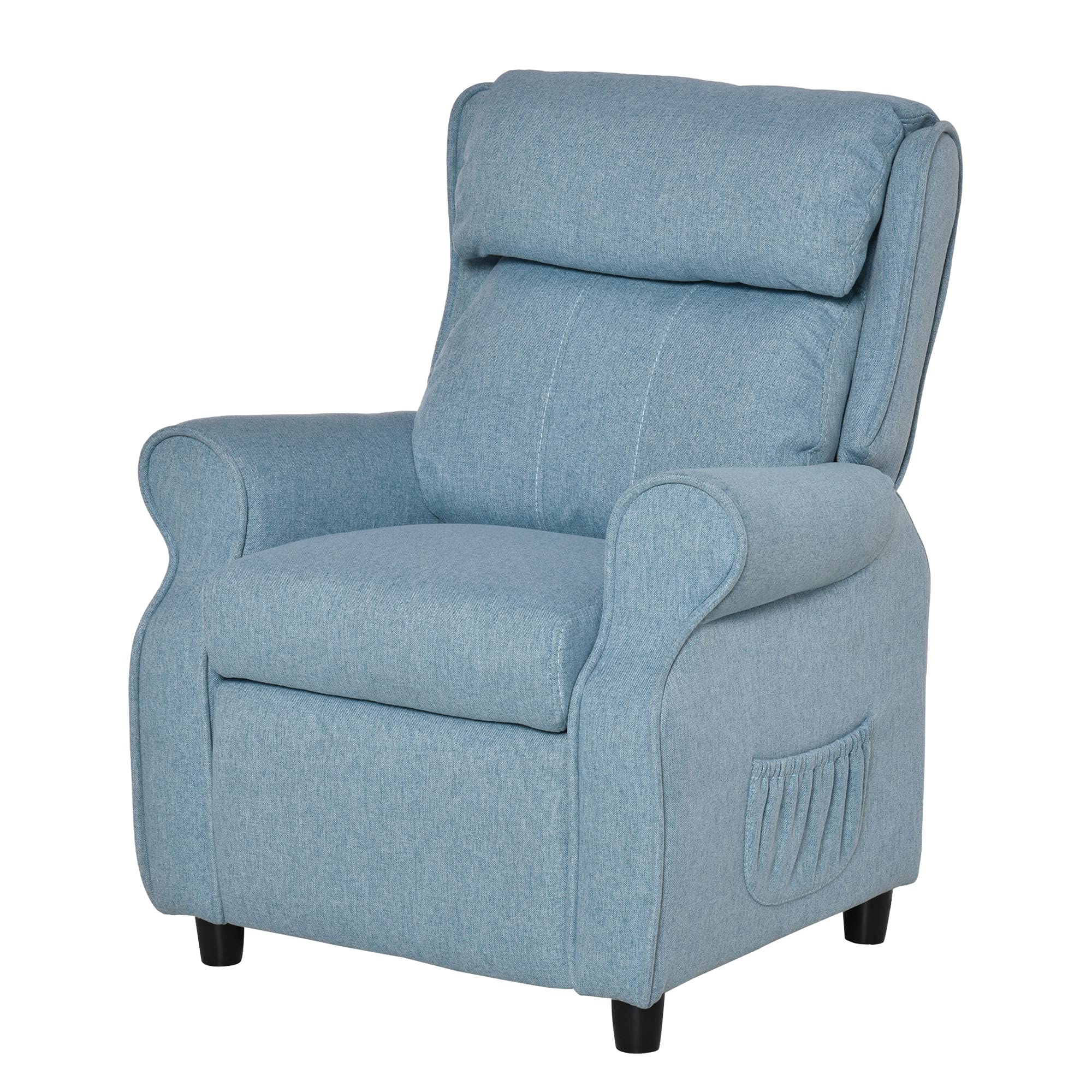 HOMCOM Kindersofa Kindersessel mit Fußstütze Armlehne verstellbare Rückenlehne Relaxsessel Kindercouch Stuhl Liegecouch Kinder Sofa für 3-5 Jahre Jungen und Mädchen Blau