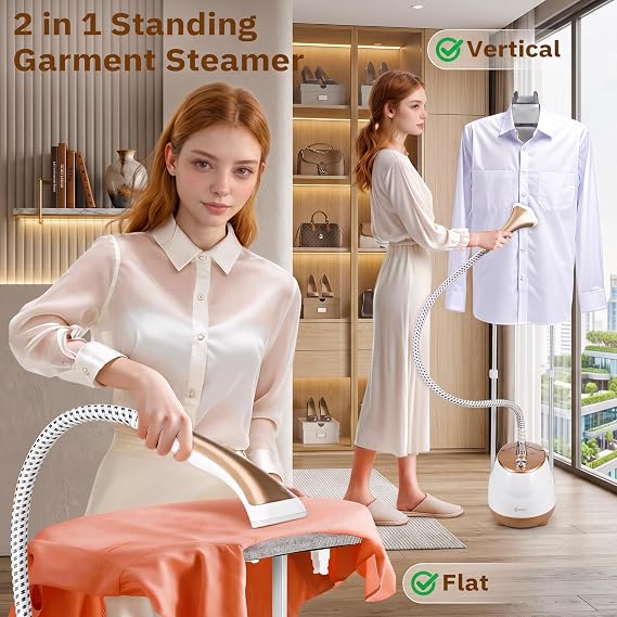 Steamer for Clothes, 1800W Professional Garment Steamers 10 Steam Levels