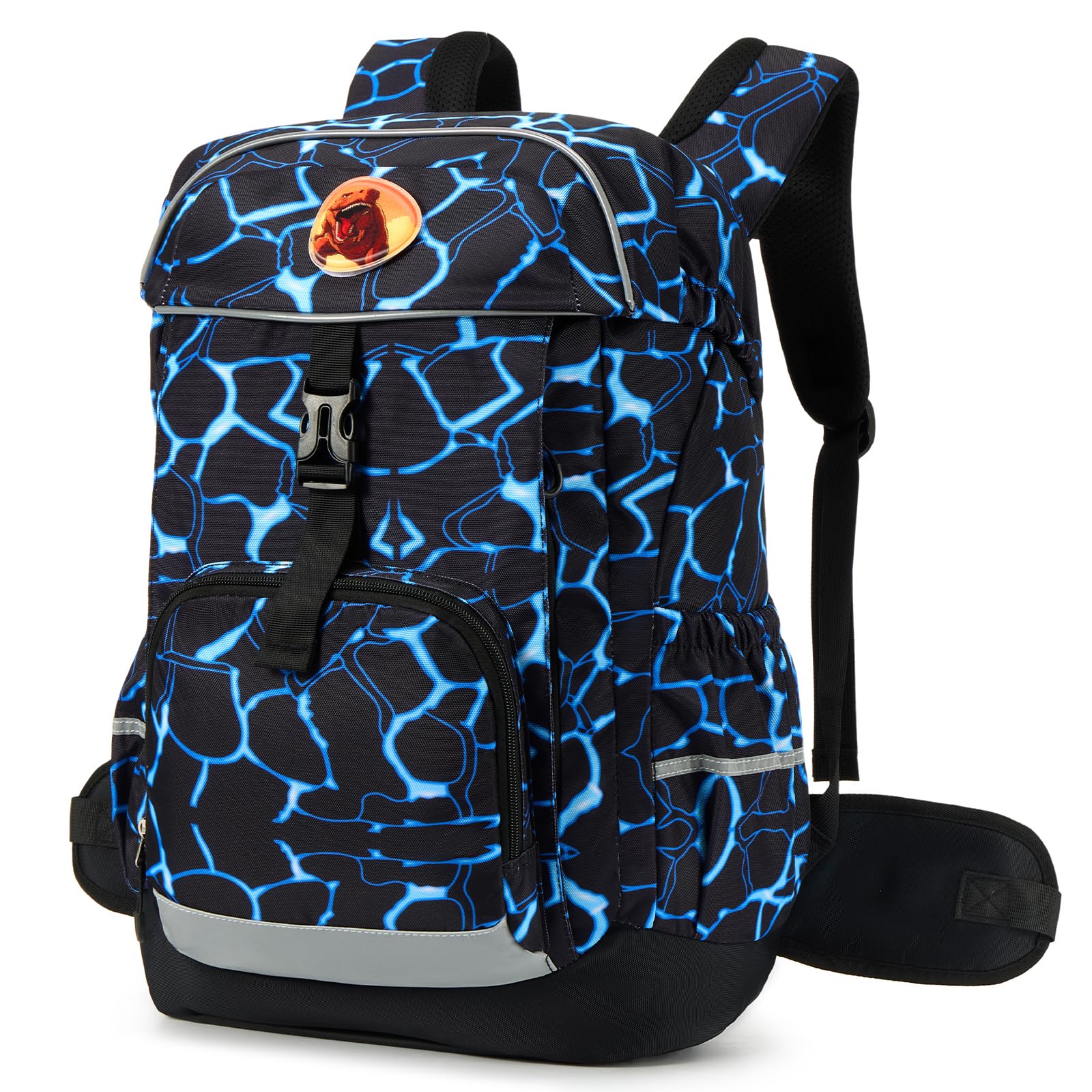 Amythe Ergo Zaino Ragazzo per 1ª-5ª Elementare, Spallacci Rimovibili | Zaino Bambino Ergonomico con Fascia Toracica, Strisce Riflettenti e Copertura antipioggia, Scuola e Attività all’aperto