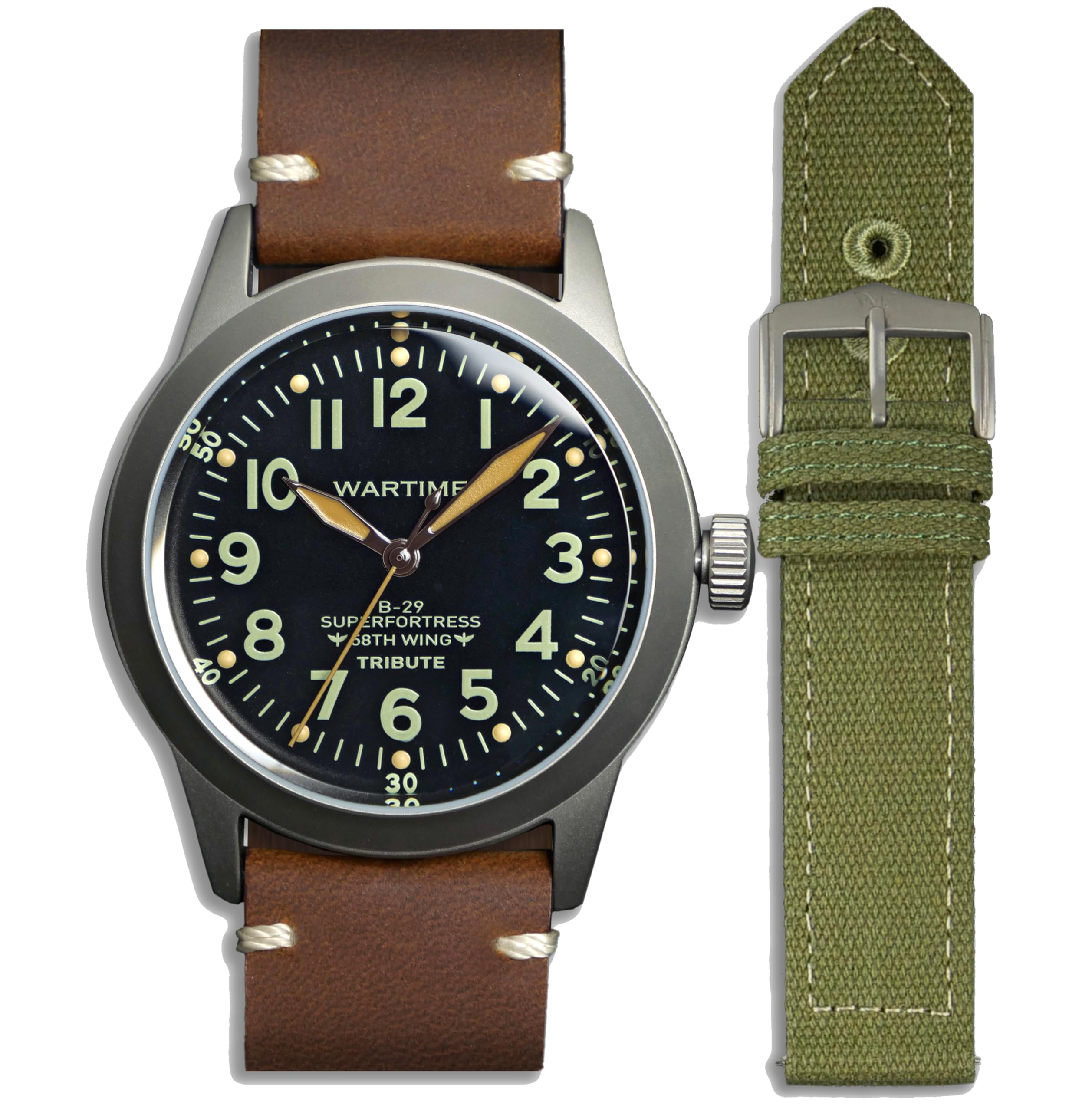 WTI WORLD TIME INTERNATIONAL WW2 A-11 Inspired Military Aviator Watch - Limited Edition and Numbered Vintage Collectors with Extras Included