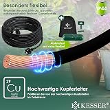 KESSER® Cavo di prolunga da 50 m con tappo protettivo per esterni, per interni ed esterni, prolunga cavo di alimentazione, 230 V, IP44, con spina Schuko, contatto di protezione, cavo da cantiere, - 9