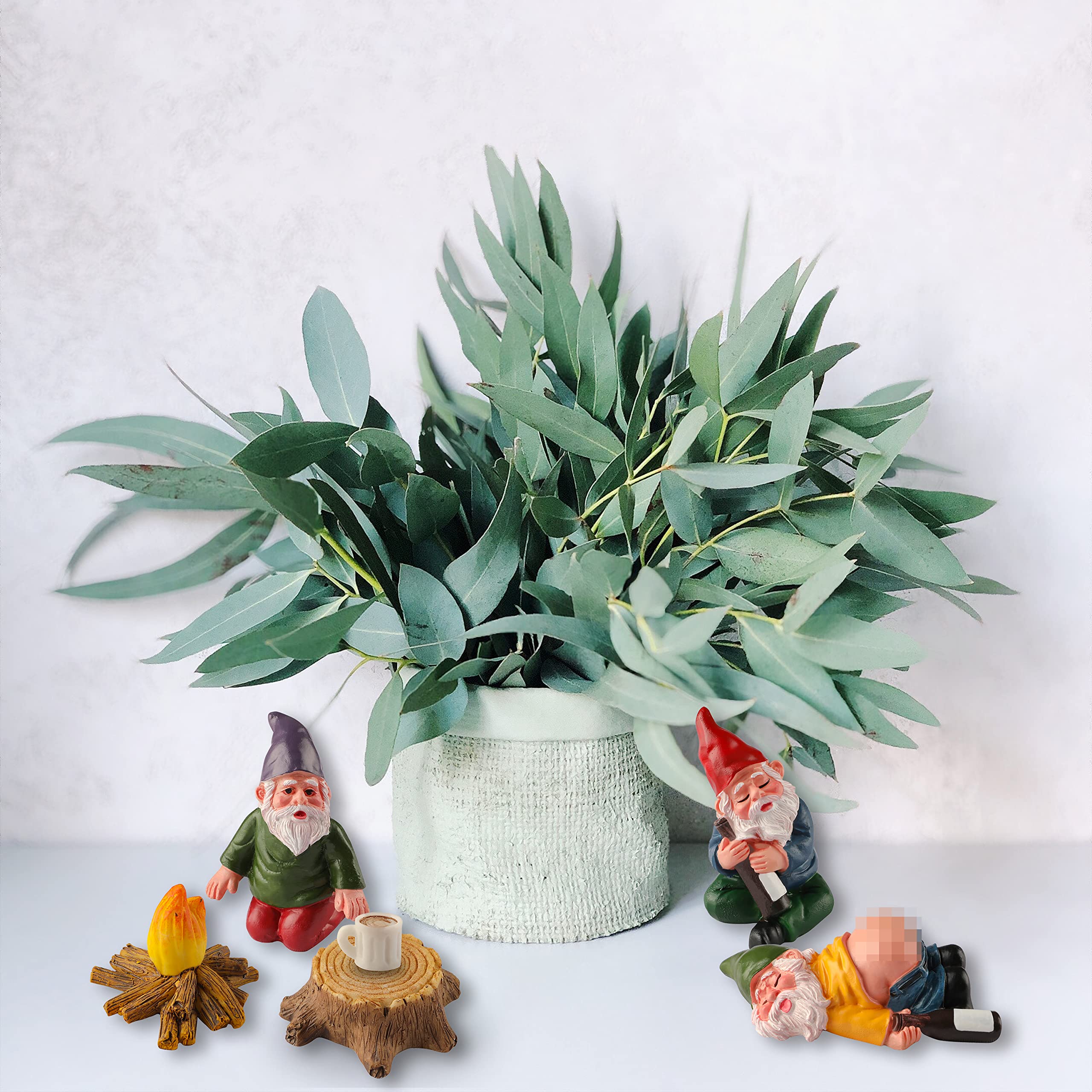 Set 5 Gnomi Da Giardino In Resina - Statuine Miniatura Per Esterni E Decorazioni - Foto 4