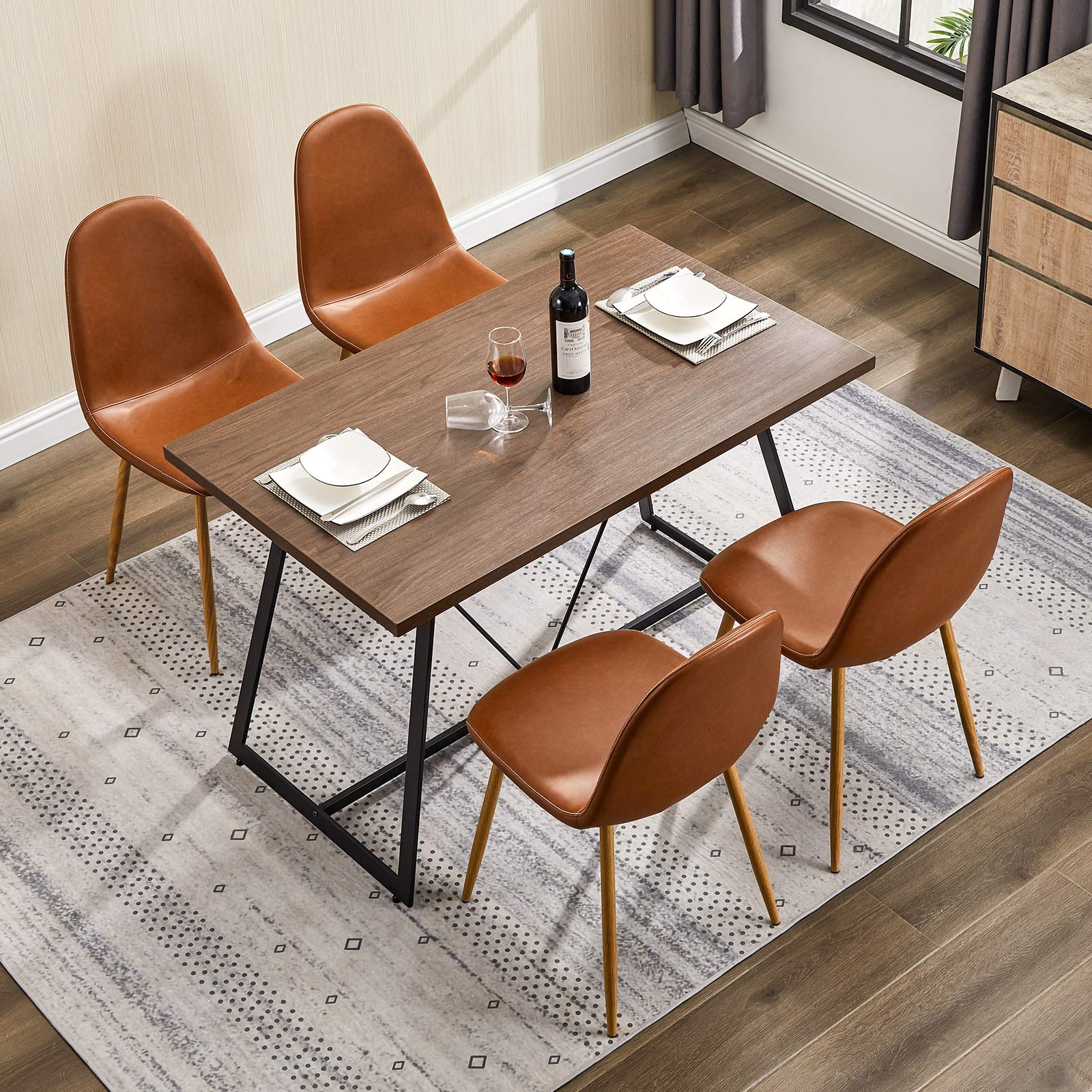 GreenForest Dining Chairs Set of 4,Washable PU Leather Dining Chair