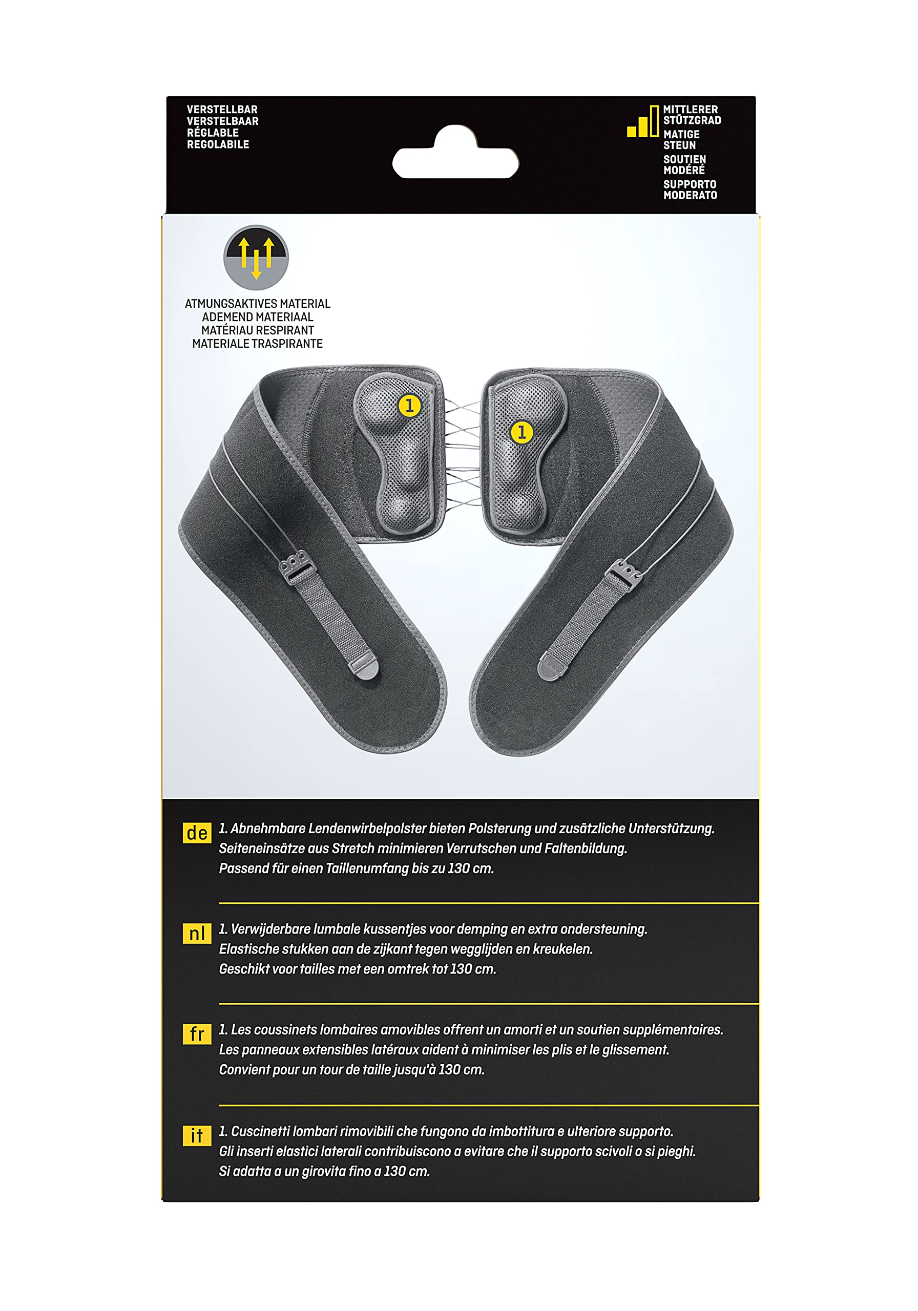 FUTURO Rücken-Bandage anpassbar, Verstellbar (73.7 - 129.5 cm) - Hilft bei der Unterstützung eines steifen, verstauchten oder schmerzenden Rückens