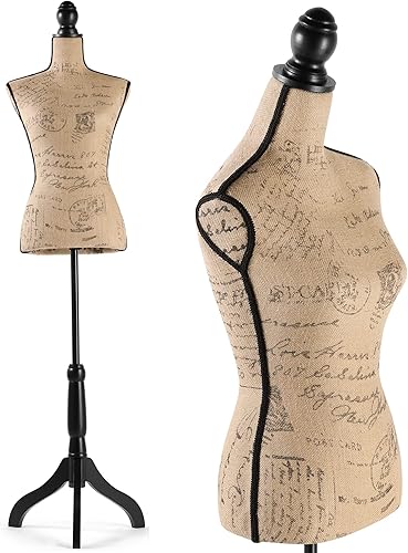 Forma de vestido de torso de maniquí de altura ajustable con soporte de trípode resistente para decoración del hogar, exhibición de joyas y ropa,