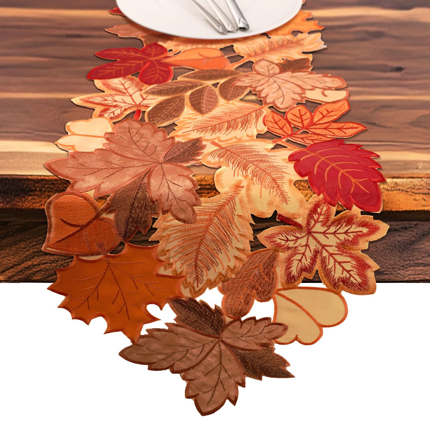 Fall Table Runner 90 Inches Long Autumn Maple Leaf