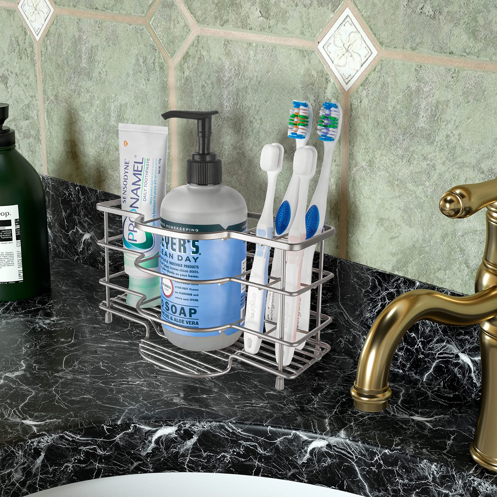 Porte-brosse à Dents à Six Compartiments, Ventouse Créative, Porte-brosse à Dents Suspendu Sans Perforation, Boîte à Brosse à Dents Anti-poussière | FR