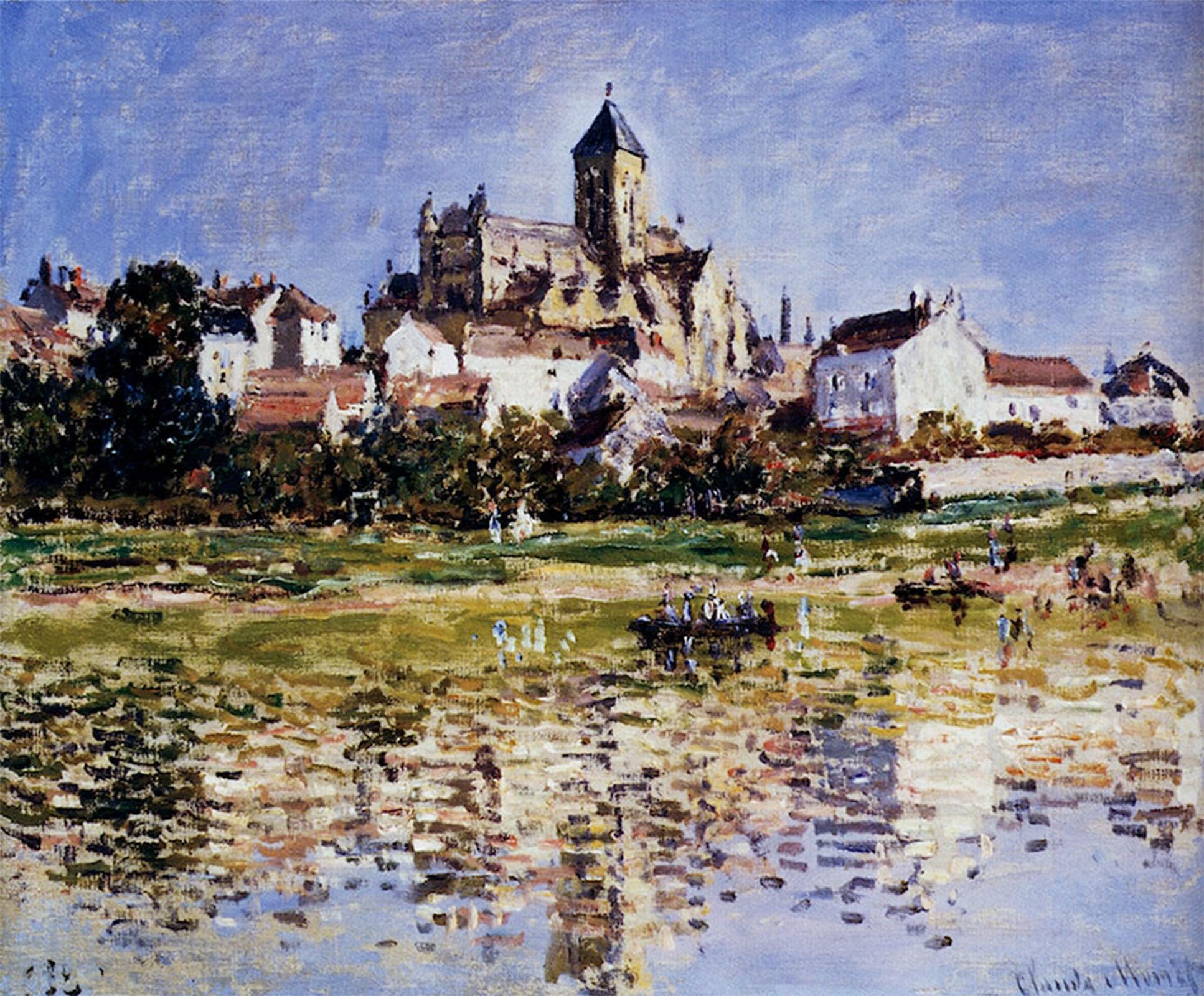 Artxlxxbn No Frame Famous Painting Art Wall Decor Abstract Art Picture The Church At Vetheuil By Claude Monet Animal Pictures For Home Decor 60X90cm