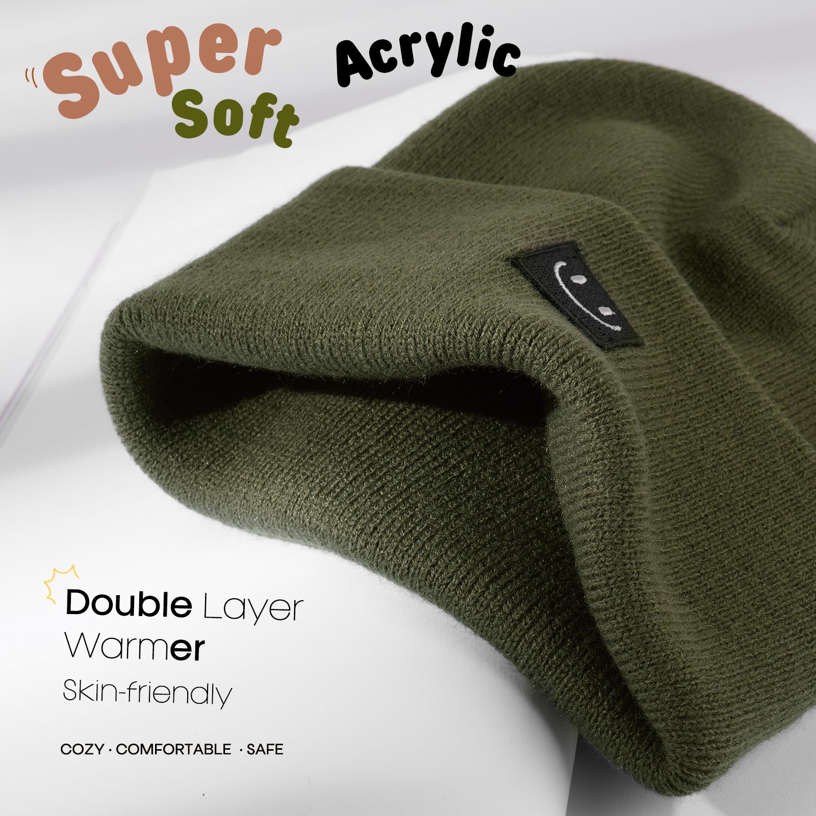 FURTALK Baby Beanie Knitted Hats Boys Girls Toddler Kids Winter Soft Warm Skull Cap Green