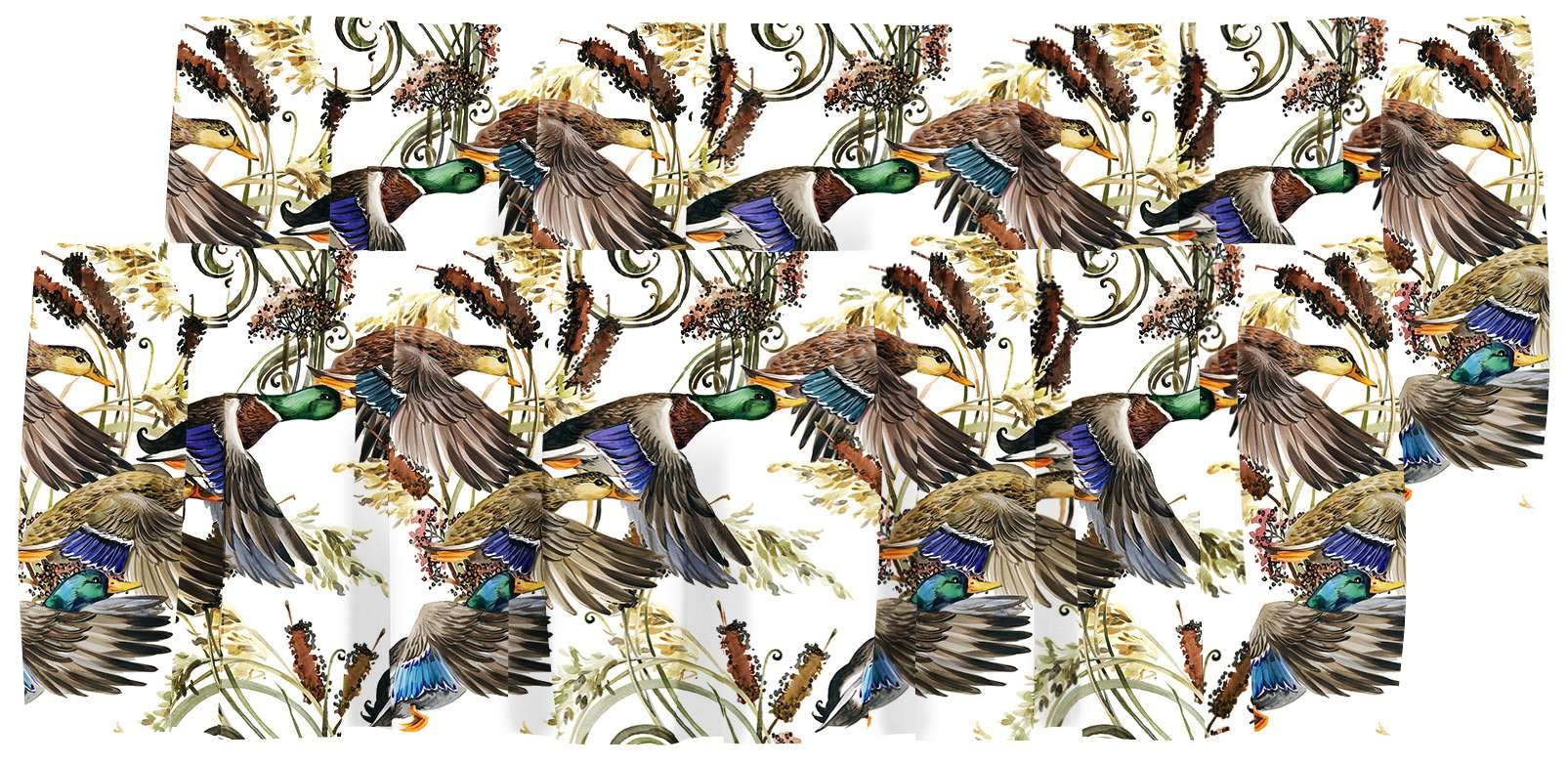 Healbrighting Blackout Brown Bird Wild Duck Mallard Autumn Beak Fowl Rod Pocket Short Window Curtain Valance for Kitchen Bedroom Decor, 52" x 18",