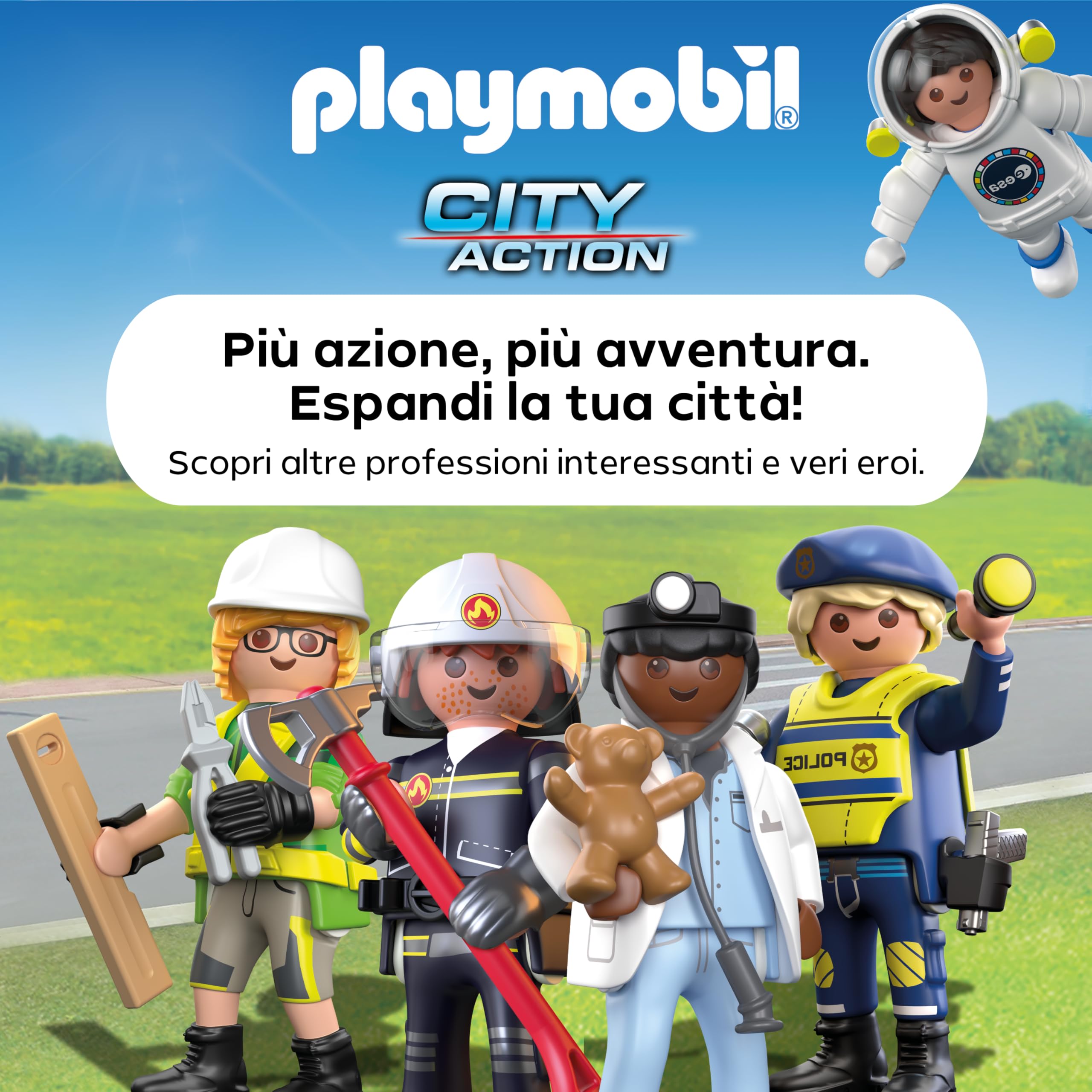 PLAYMOBIL Police Pick-Up Truck Pursuit Set da gioco con statuine, Inseguimento