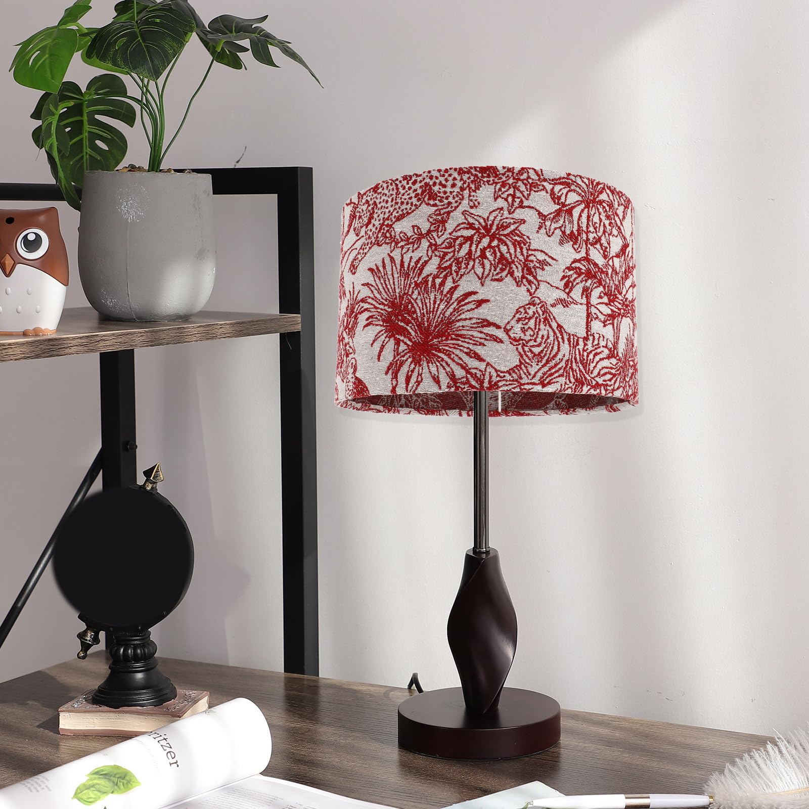 Trommelform Lampenschirm mit Stickerei als Ersatz für E14 E27 Lampe