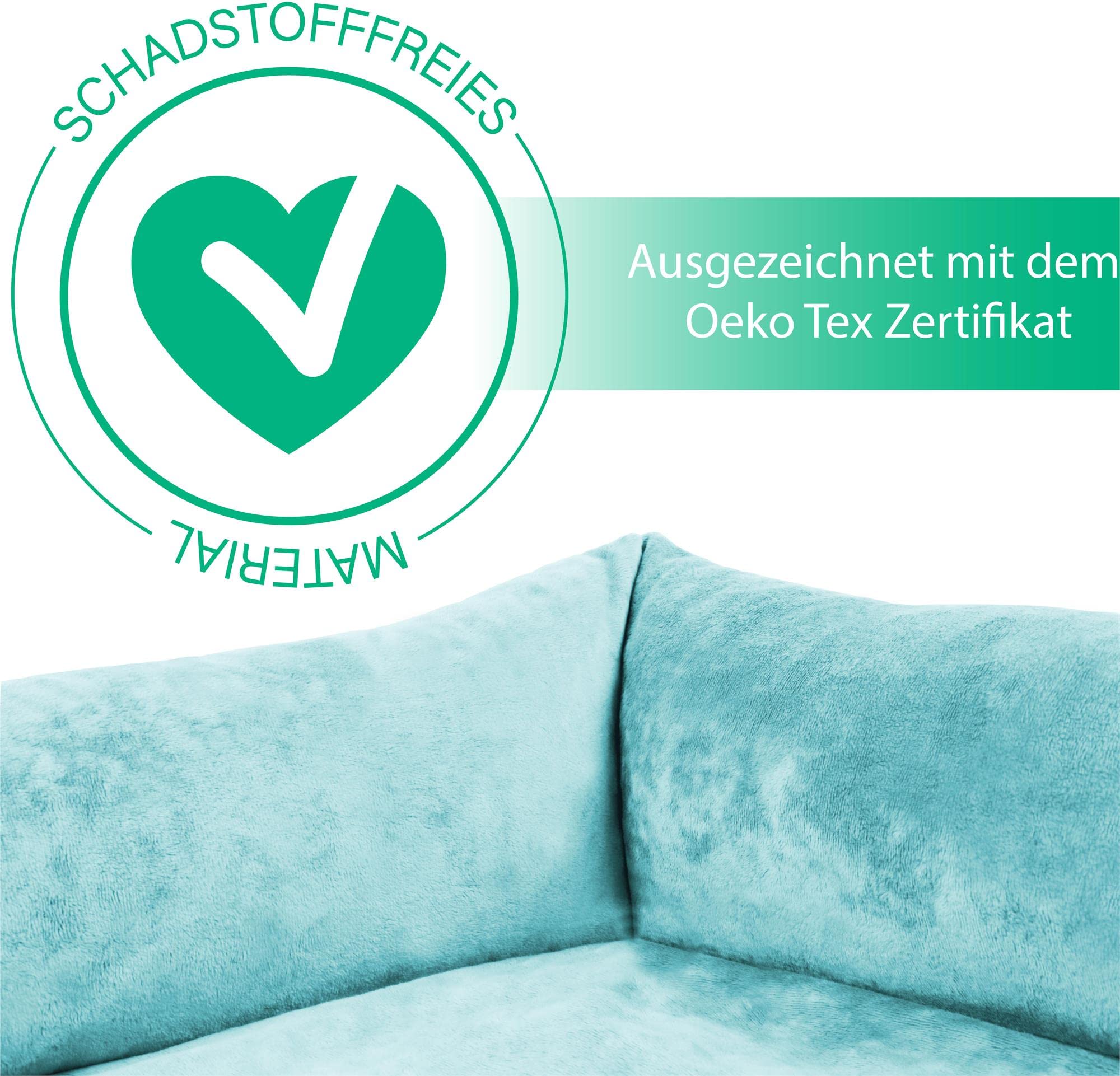 normani Hundekorb Hundebett + Decke - Haustierbett - Waschbarer Bezug bis 95 ° - für Katzen und Hundegeeignet - aus schadstoffreiem Material Farbe Blau Größe 70 cm x 100 cm