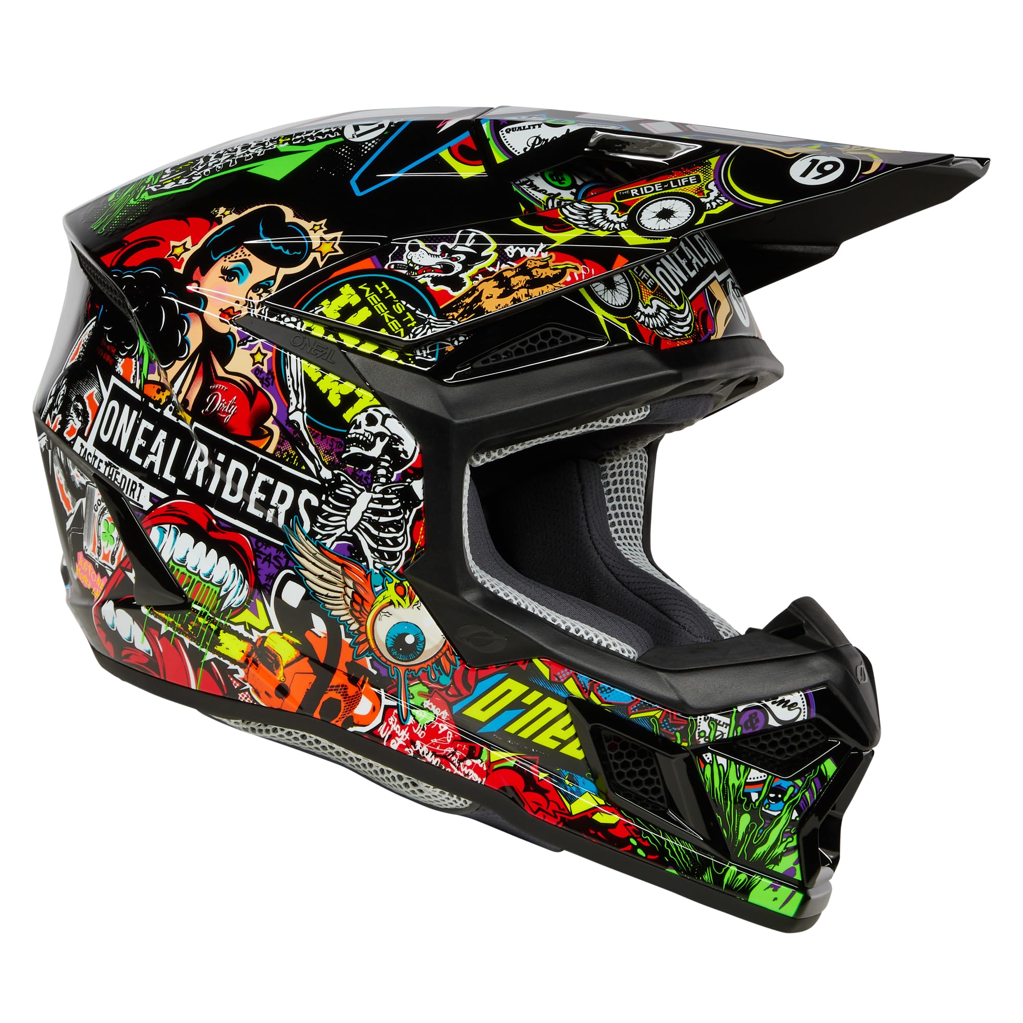 O'NEAL | Casco Motocross | MX Enduro | Calotta in ABS, standard di sicurezza ECE 22.06, aperture di ventilazione per un raffreddamento ottimale | Casco 3SRS CRANK V.24 | Adulto | Multi