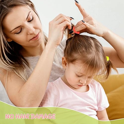 Miniatura 6 de 300 unidades Lazos para el pelo de bebé, lazos de algodón para niñas y niños, bandas para el cabello sin costuras, elásticos pequeños multicolores,