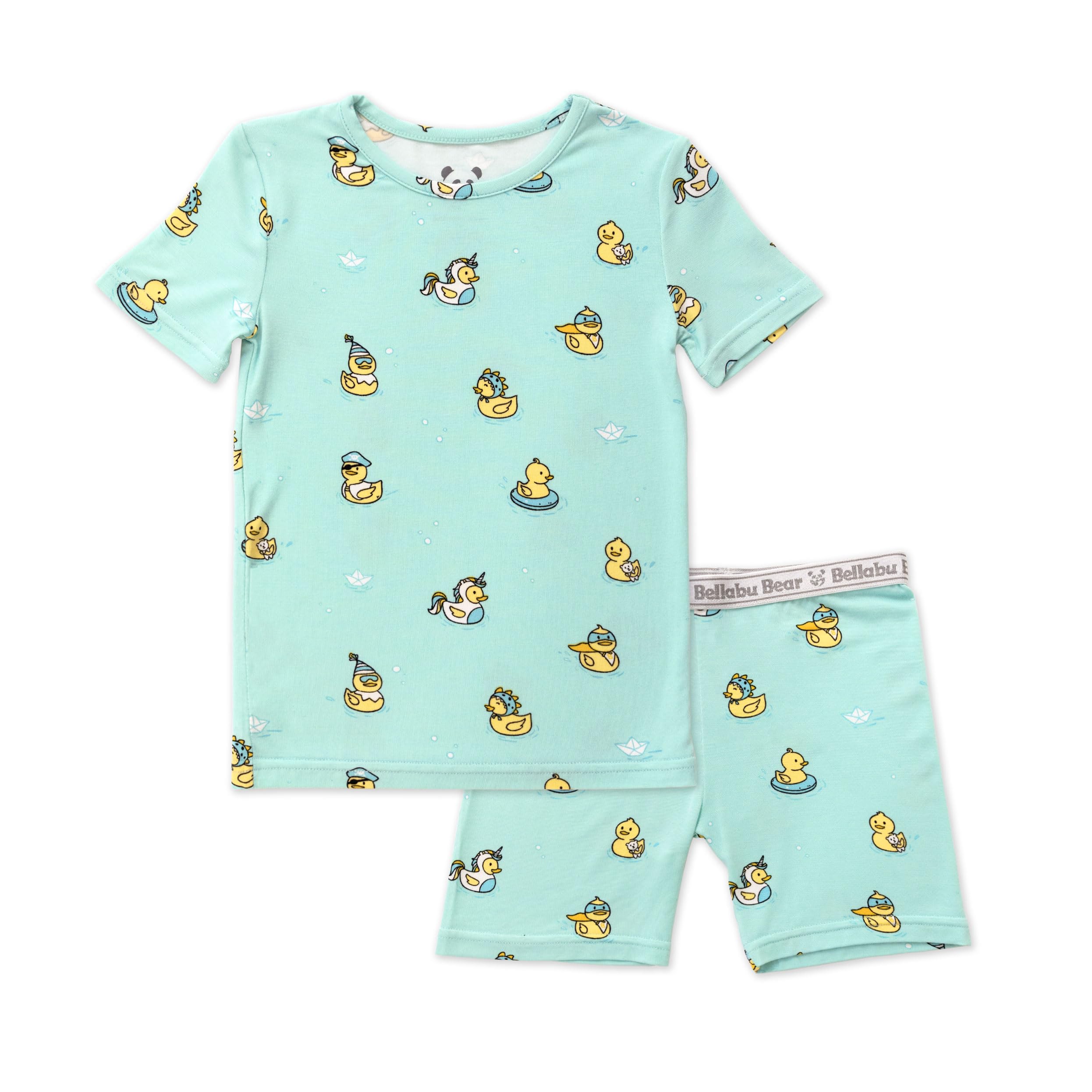 Bellabu Bear Kids Shorts Set for Boys & Girls, Matching Family Pajamas, Rayon from Bamboo