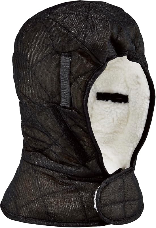 Winter Hard Hat Liner, Insulated, Sherpa Fleece Lined, Shoulder Length, Ergodyne N-Ferno 6952,Black