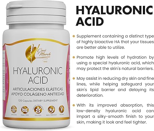 Miniatura 2 de Coco March - Ácido hialurónico de bajo peso molecular para la producción de colágeno, articulaciones, piel y salud celular, libre de gluten, soja,