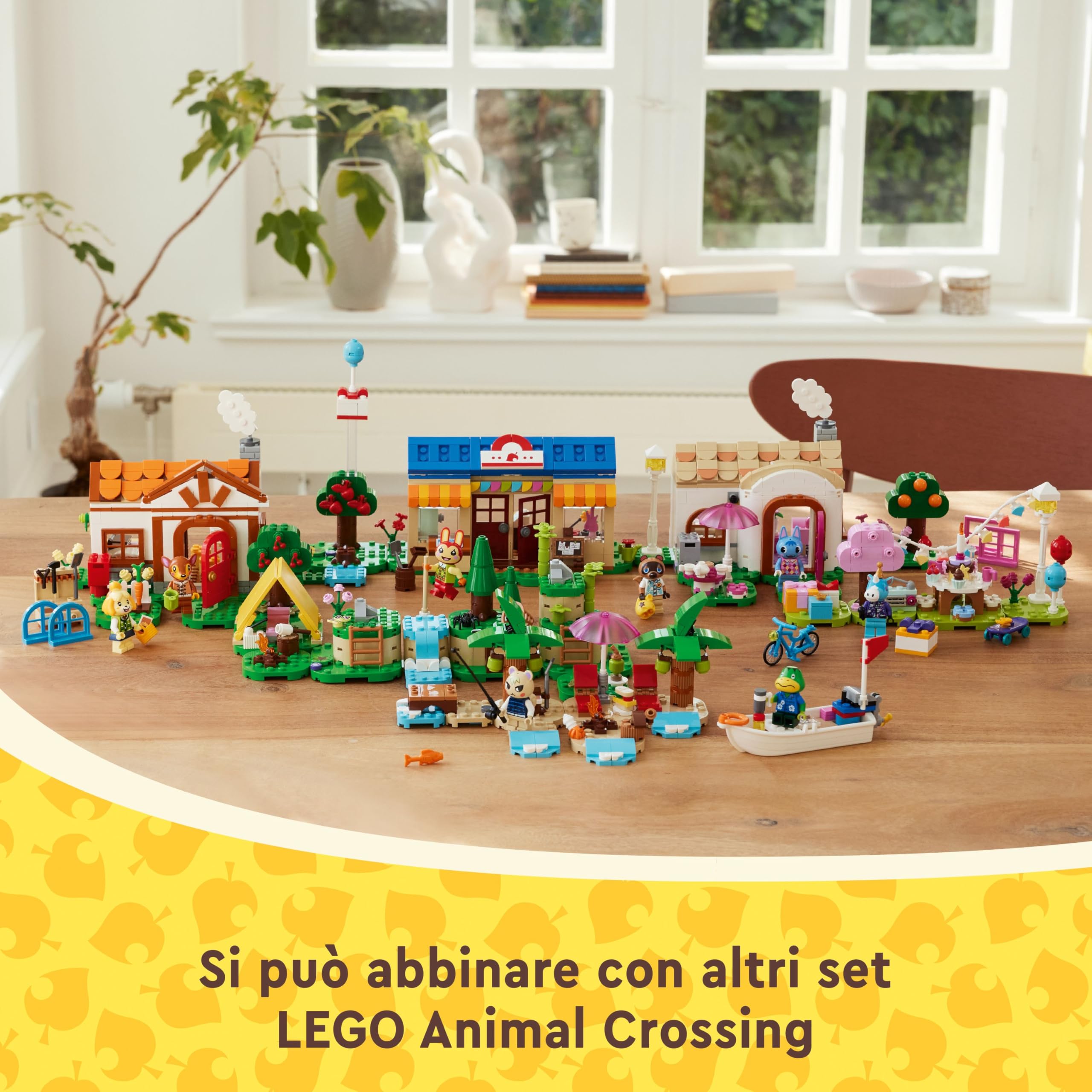 LEGO Animal Crossing Bottega di Nook e casa di Grinfia, Giochi Creativi per Bambini da 7 Anni, Modellini da Costruire di Negozio e Casa Giocattolo con 2 Personaggi della Serie di Videogiochi 77050