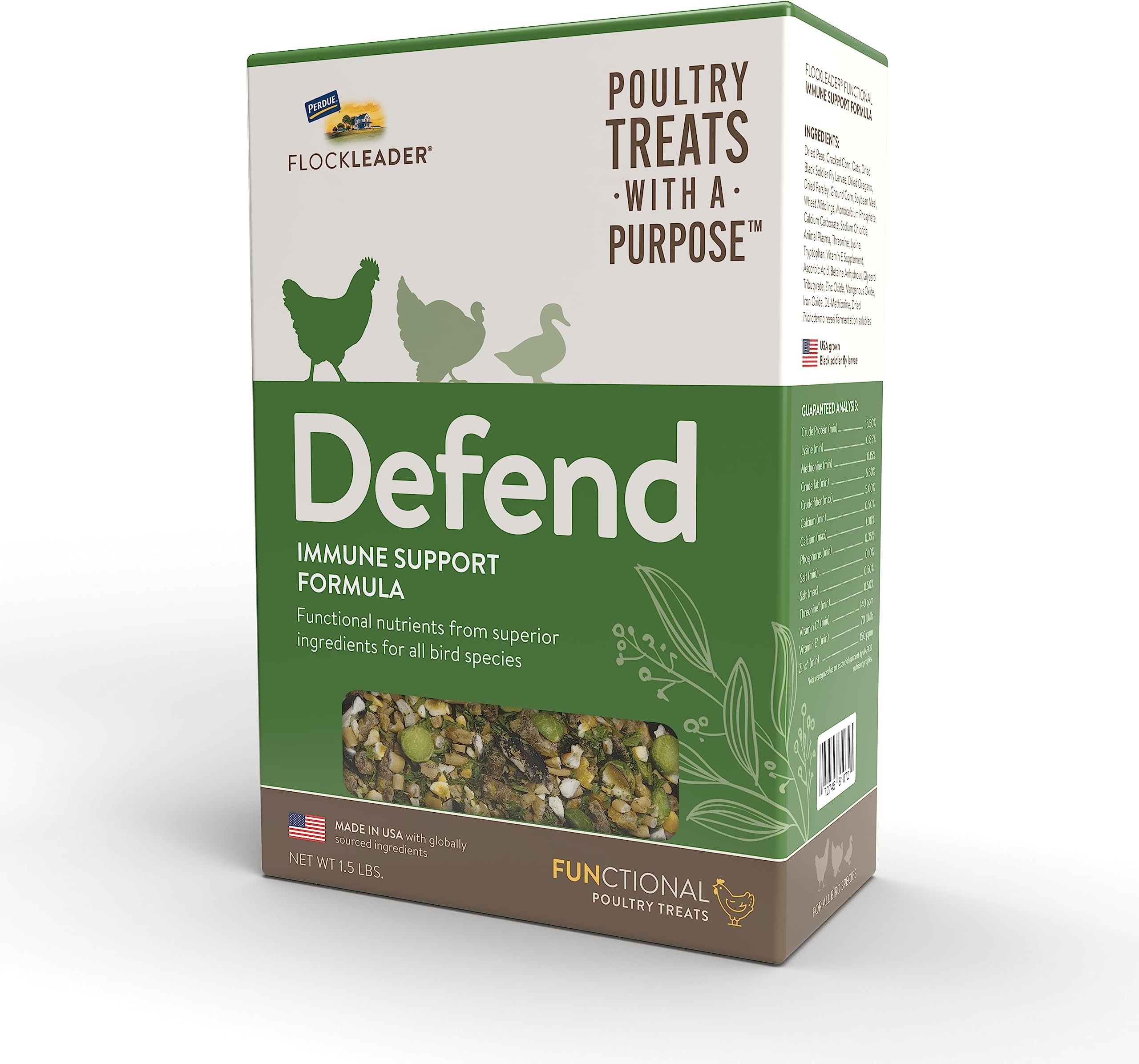 FlockLeader Defend, Functional Poultry Treats for Immune Support, 1.5 lb