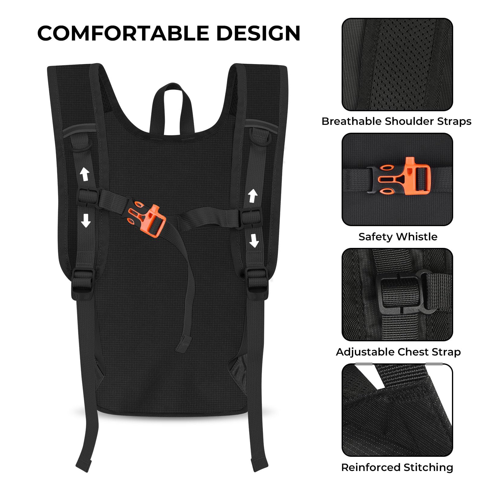Mochila pequeña de senderismo plegable de 13 L, mochila ligera y plegable para viajes de un día, mochila de viaje para hombres y mujeres