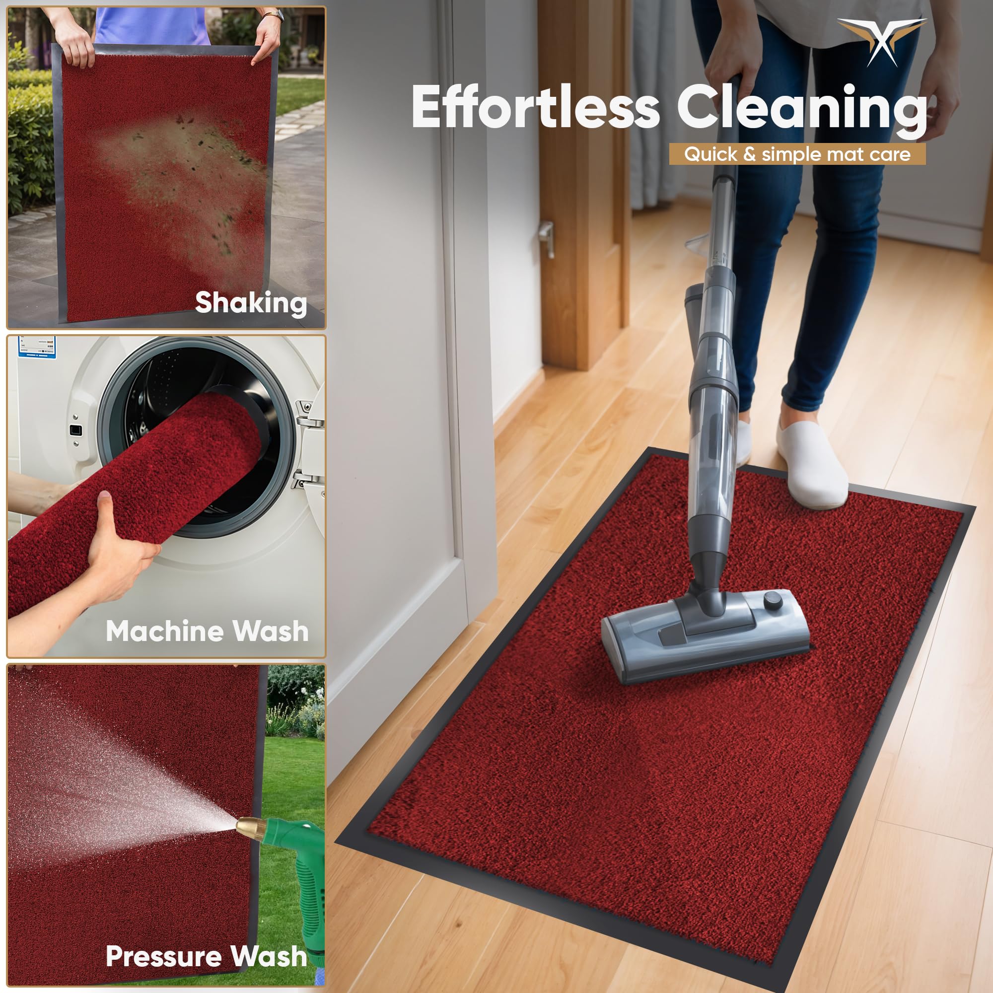 Lexell Non-Slippery Heavy Duty Door Mats, Large & Stylish Washable Rubber Doormats for Indoor & Outdoor - Image 4