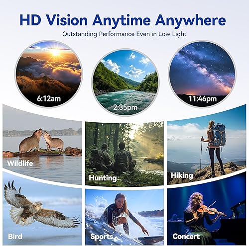 Miniatura 4 de 12x42 Binoculars for Adults with Universal Phone Adapter and Tripod - High Powered Lightweight Waterproof Low Night Vision BAK4 Prism HD Binoculars