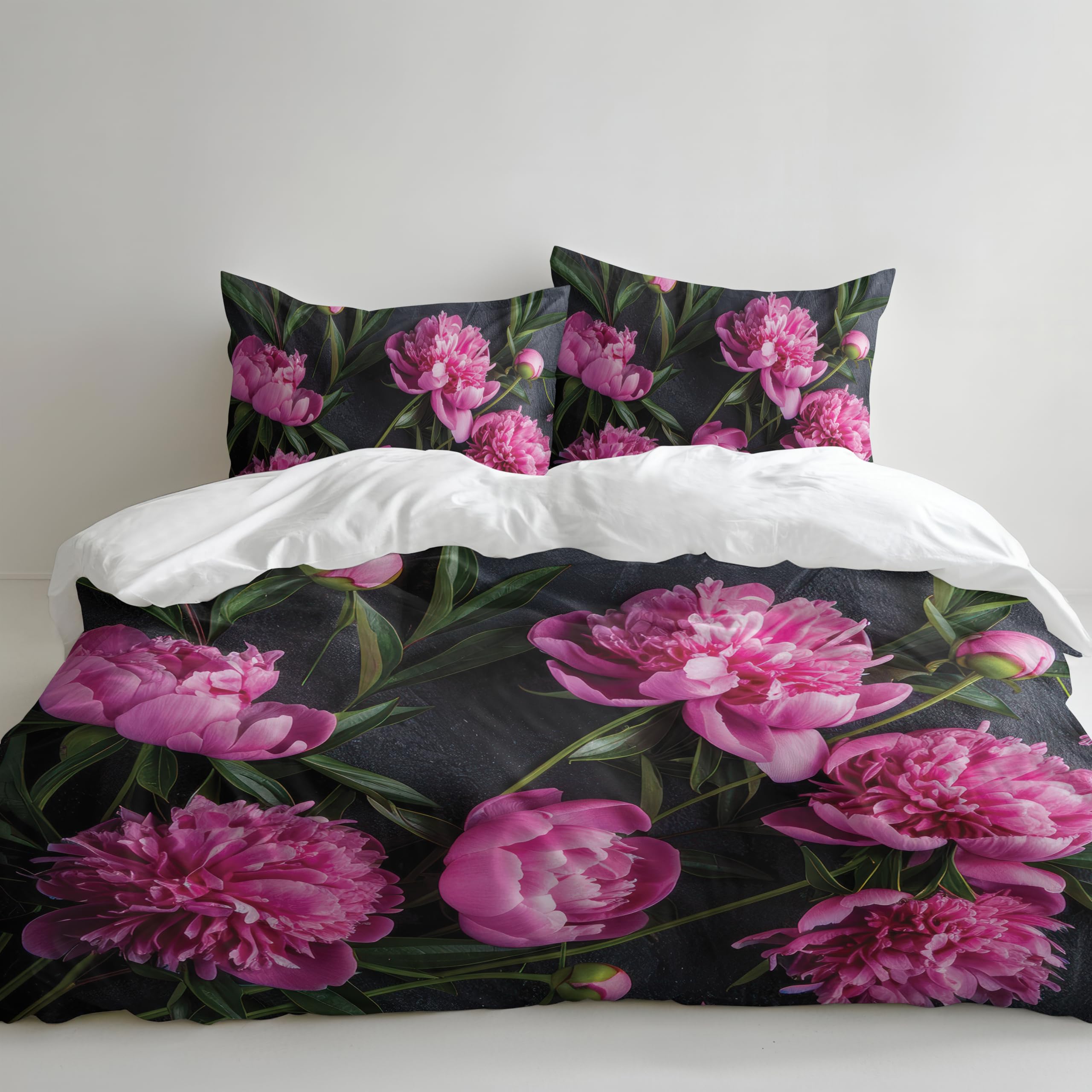 Adam Home 3D Floral Duvet Cover Set With Pillowcases Home Bedroom Décor Digital Printed Microfiber Double Bedding Set Made in UK|Pink Flower