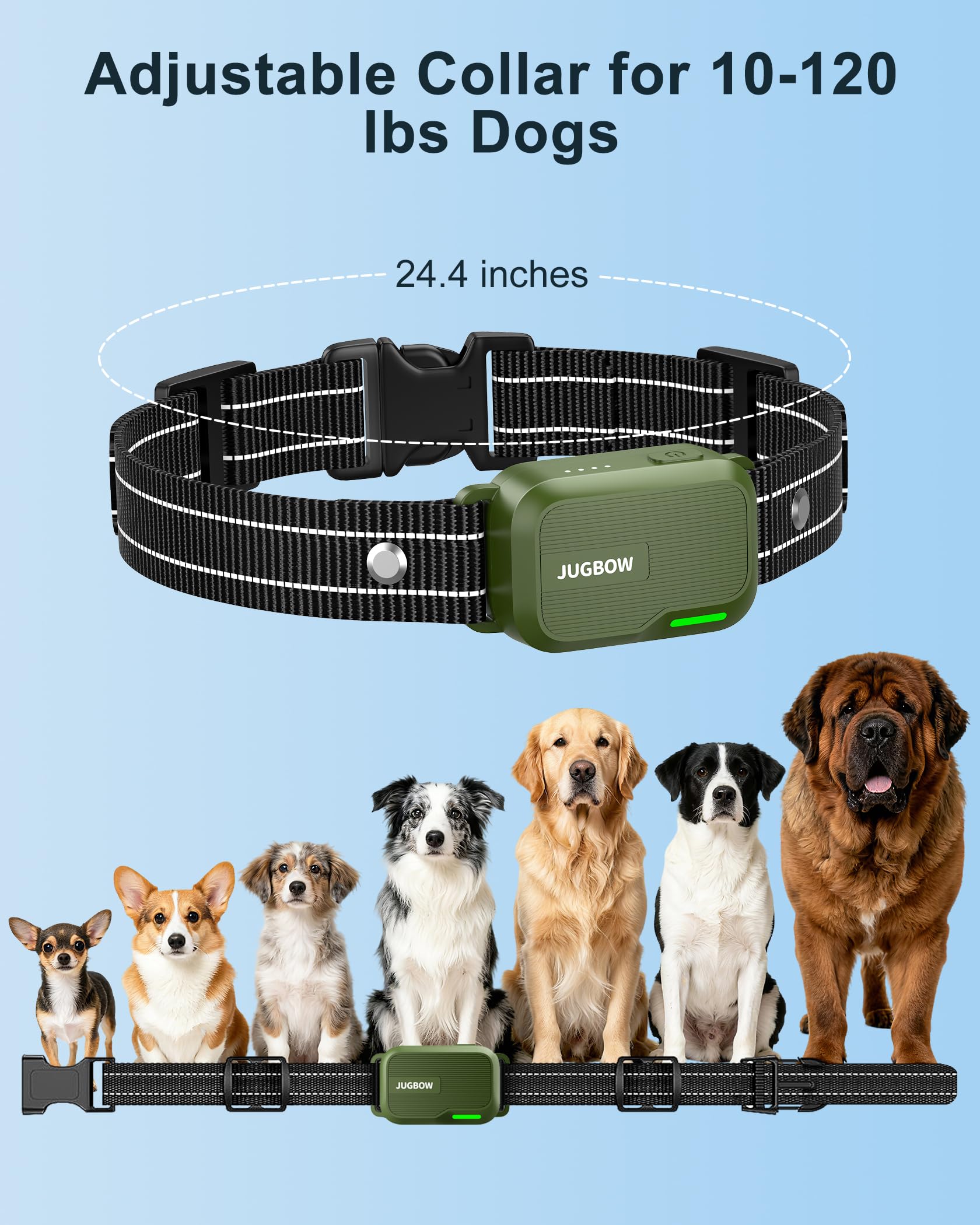 Jugbow Dog Shock Collar - 4500FT Dog Training Collar with Remote, IPX8 Waterproof Electric Dog Collar with 4 Training Modes, Security Lock, Rechargeable eCollar for 10-120lbs Small Medium Large Dogs - image 6