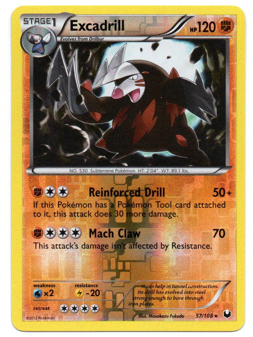 Amazon.com: Pokemon - Excadrill (57/108) - BW - Dark Explorers - Reverse  Holo : Toys & Games