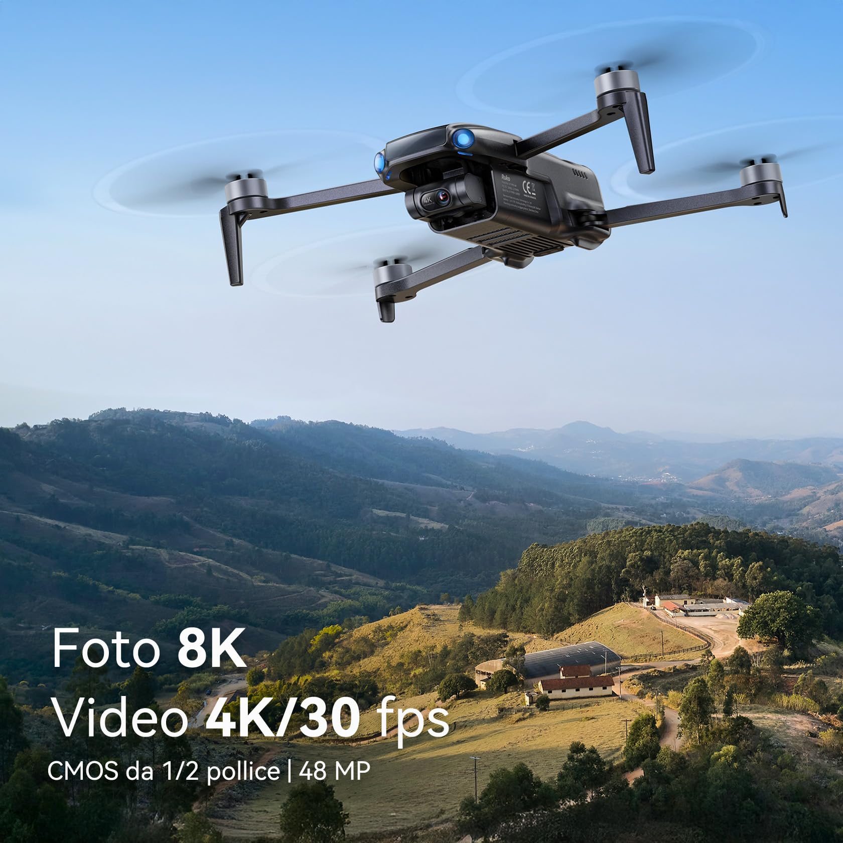 Ruko U11MINI 4K Drone con Camera Professionale, 96 Min Volo