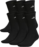 adidas Men's Athletic Cushioned Crew Socks 6-Pack - Arch Compression, Moisture-Wicking for Running & Daily Comfort