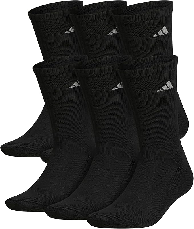 adidas Men's Athletic Cushioned Crew Socks (6-Pack)