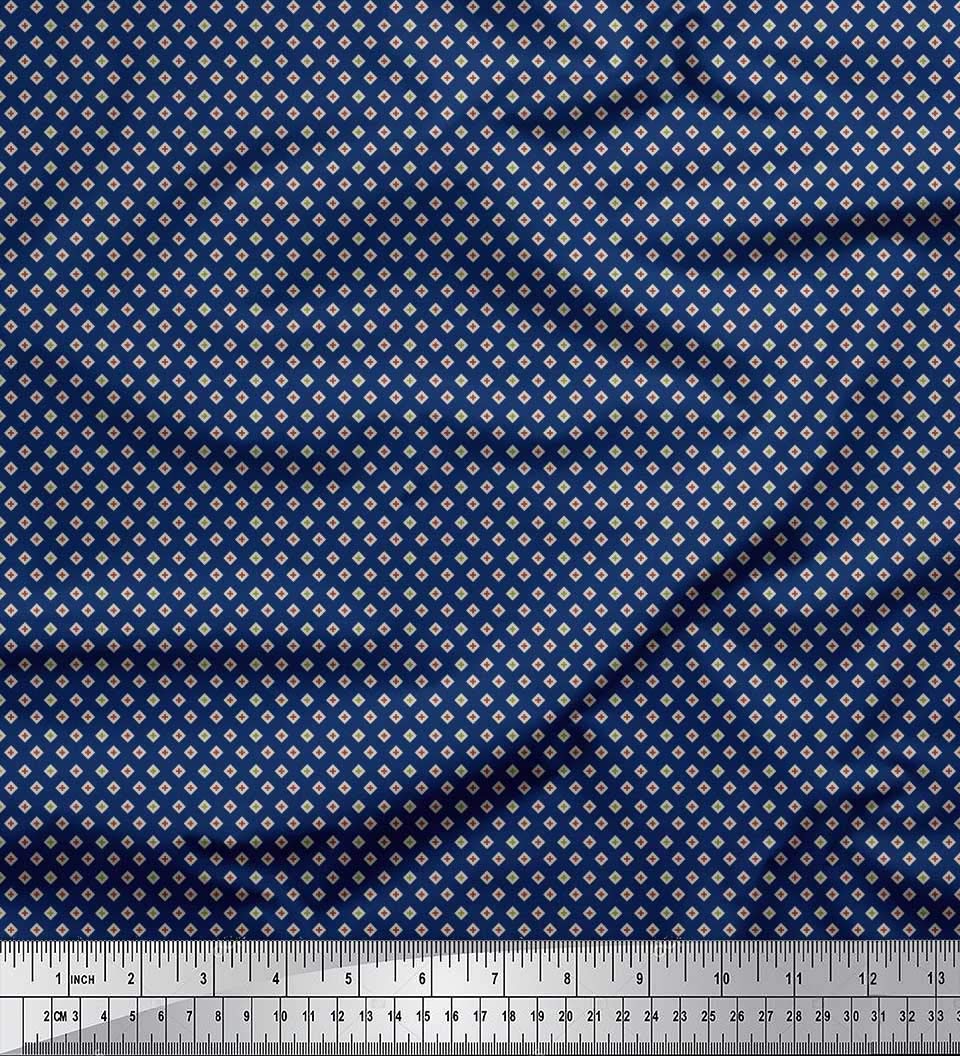 SoimoiSoimoi Cotton Canvas Fabric Plus Sign Small Printed Fabric 1 Meter 56 Inch Wide