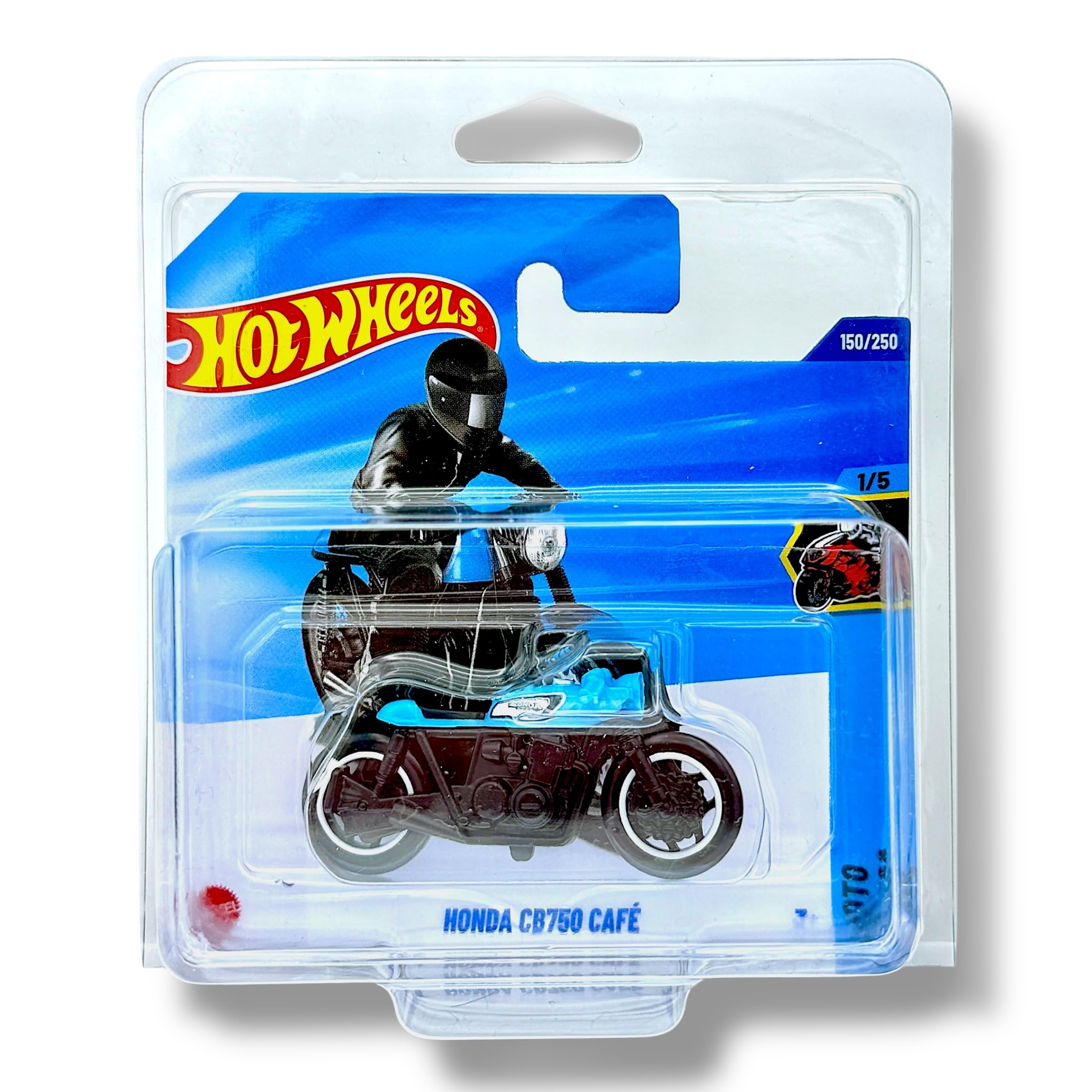 Honda CB750 Café (Blue & Black) 1/5 Moto - 2025-150/250 (Short Card) - includes a KLAS Car Keeper Protector Case - JBB79