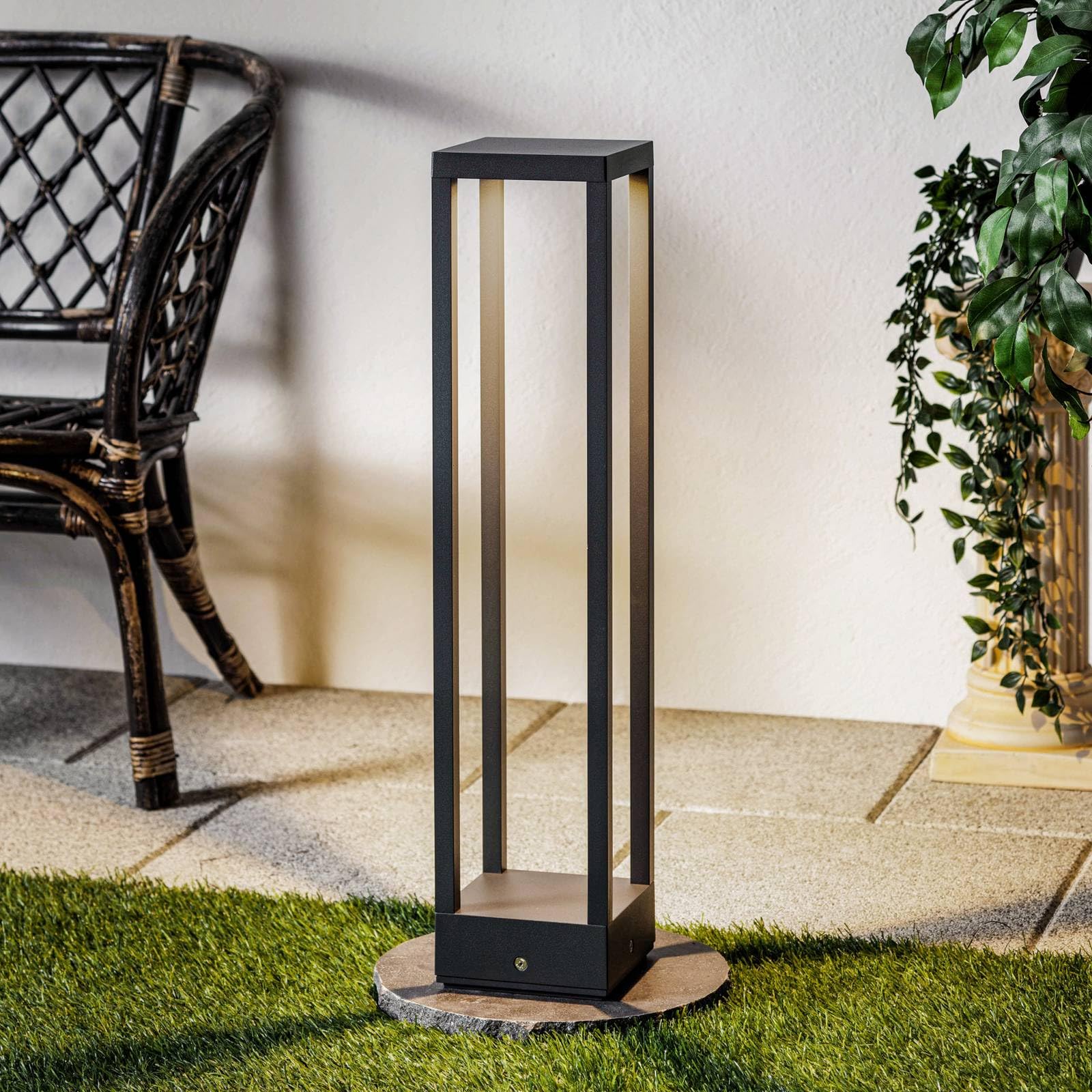 Lucande Lampada LED da esterni (Moderno) colore Nero, in Alluminio lampadina inclusa lampioncino paletto luminoso lampada viale lampione