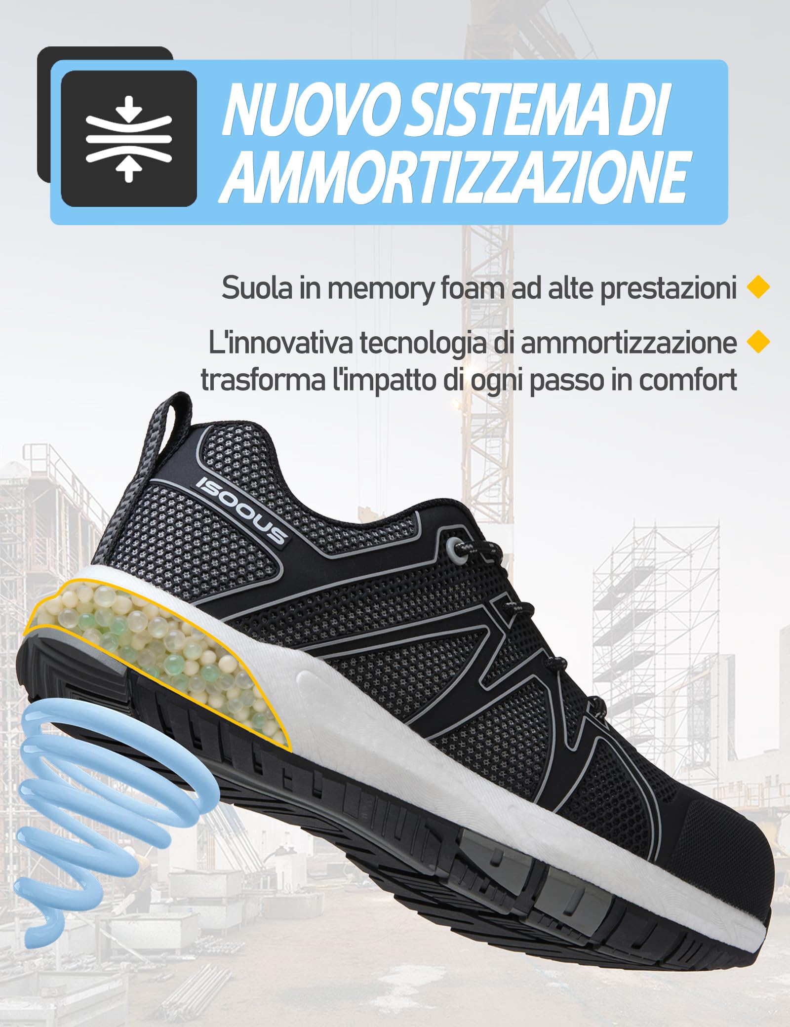 Scarpe Antinfortunistiche Uomo S3S Scarpe da Lavoro Donna Impermeabili SRC FO ESD Leggere Puntale in Fibra di Vetro